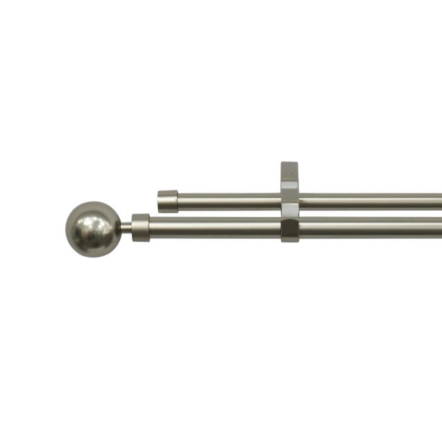 Kit bastone per tenda estensibile da 160 a 300 cm Palla in acciaio ottonato nickel opaco Ø 19 mm INSPIRE