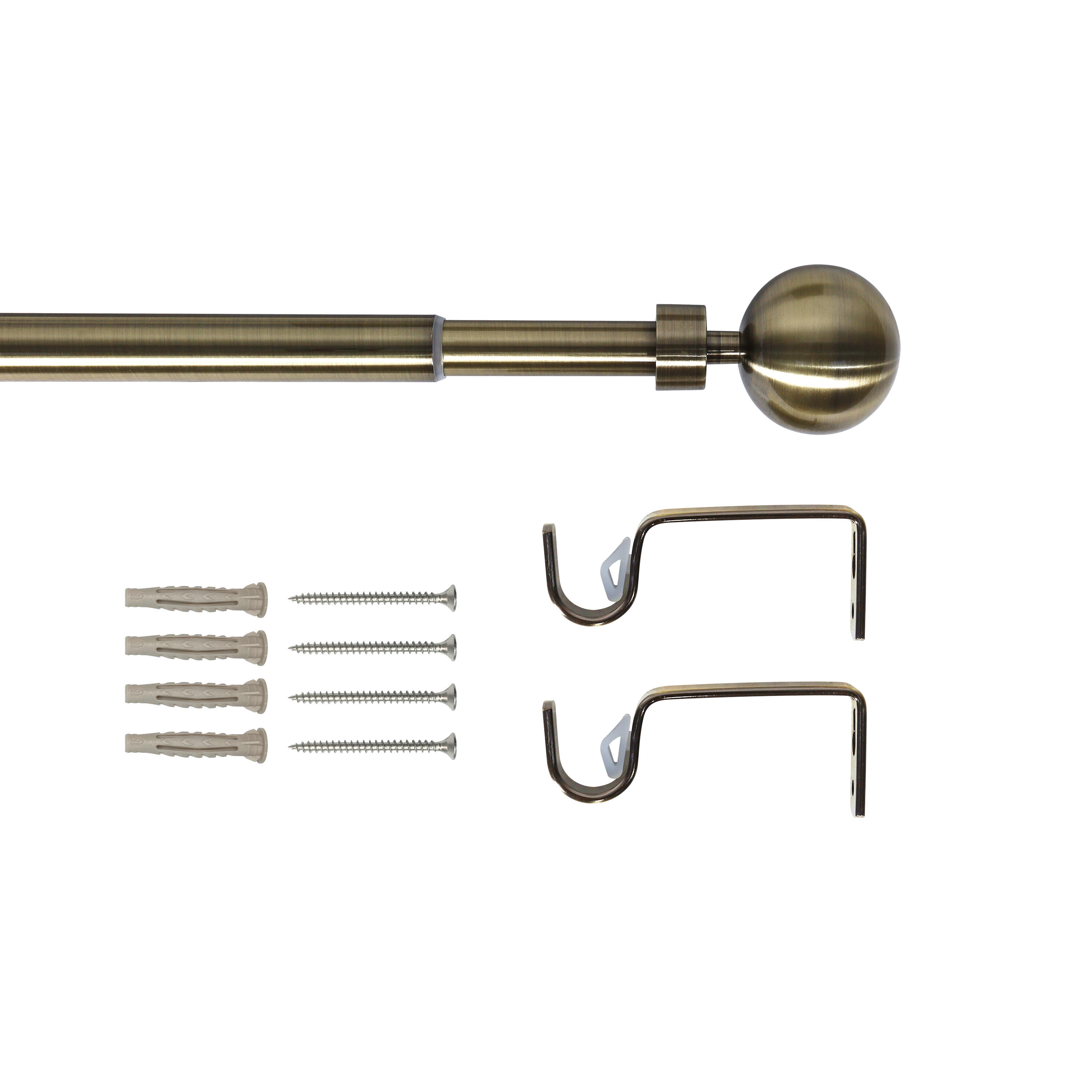 Kit de tringle à rideaux Ball Diam.19 mm doré vieilli 120 à 210 cm - 3