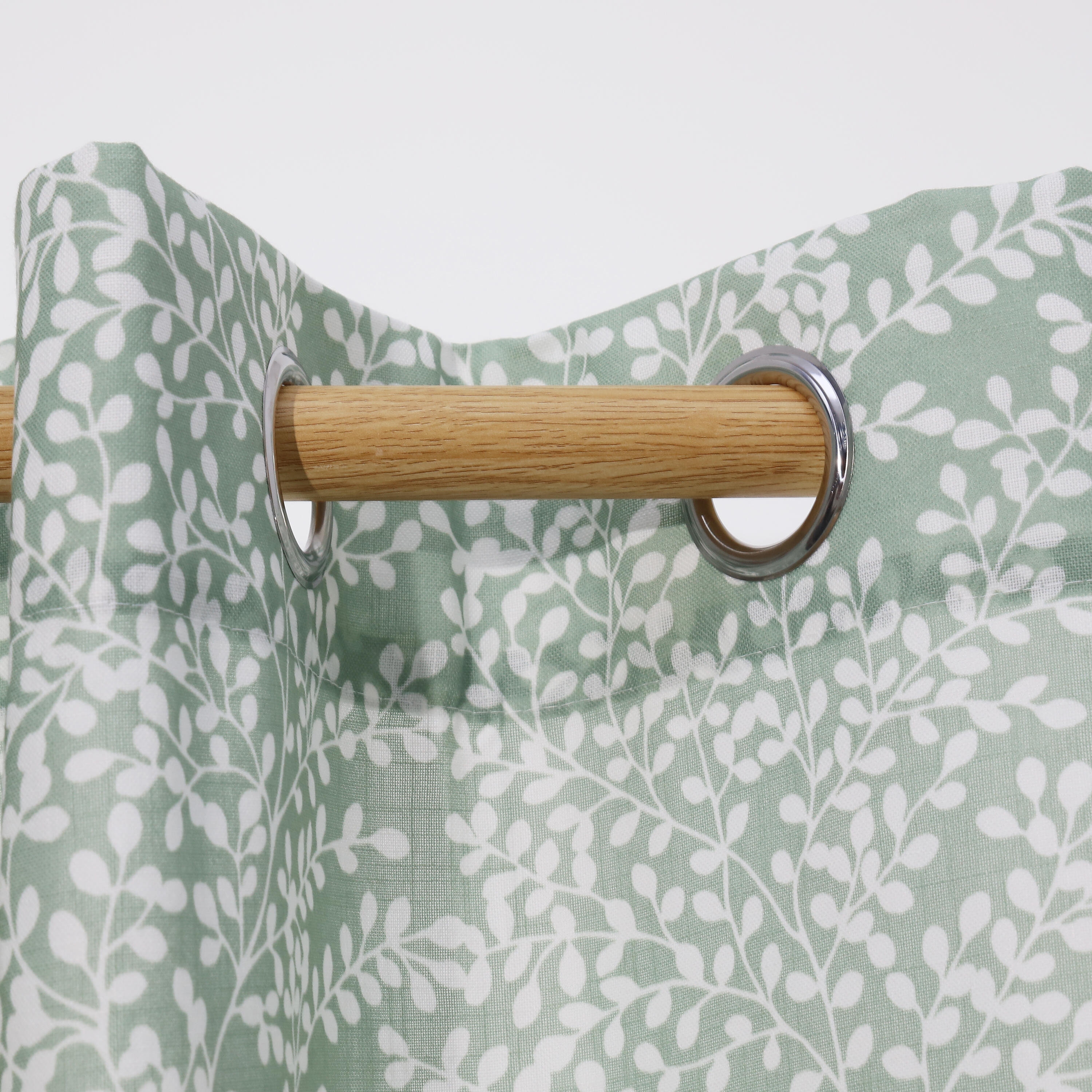 Kit de tringle à rideaux sans perçage effet bois Fuji, L.90 - 140 cm, diam.28 mm - 4