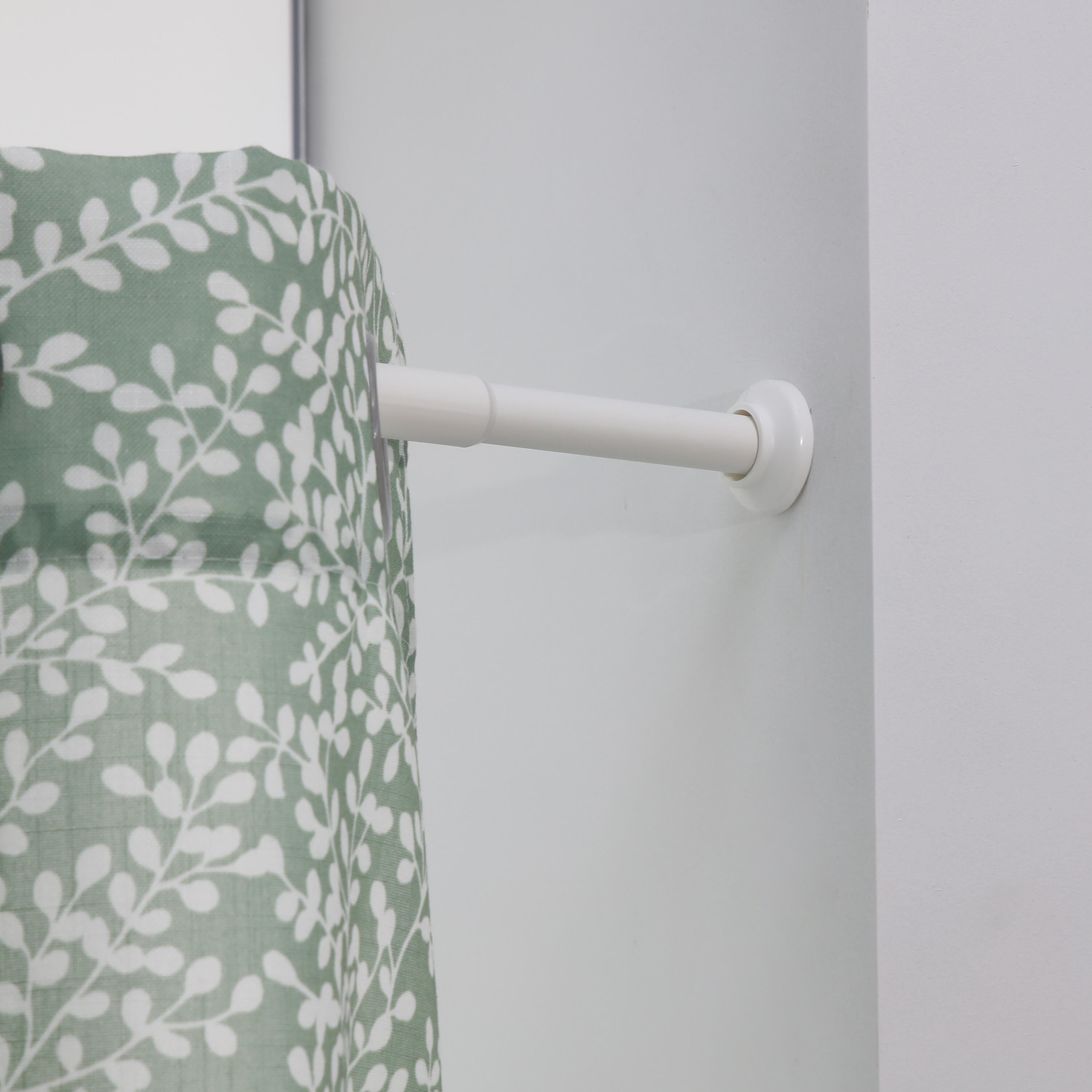Kit de tringle à rideaux sans perçage blanc Flux, L.120 - 210 cm, diam.19 mm, IN - 3