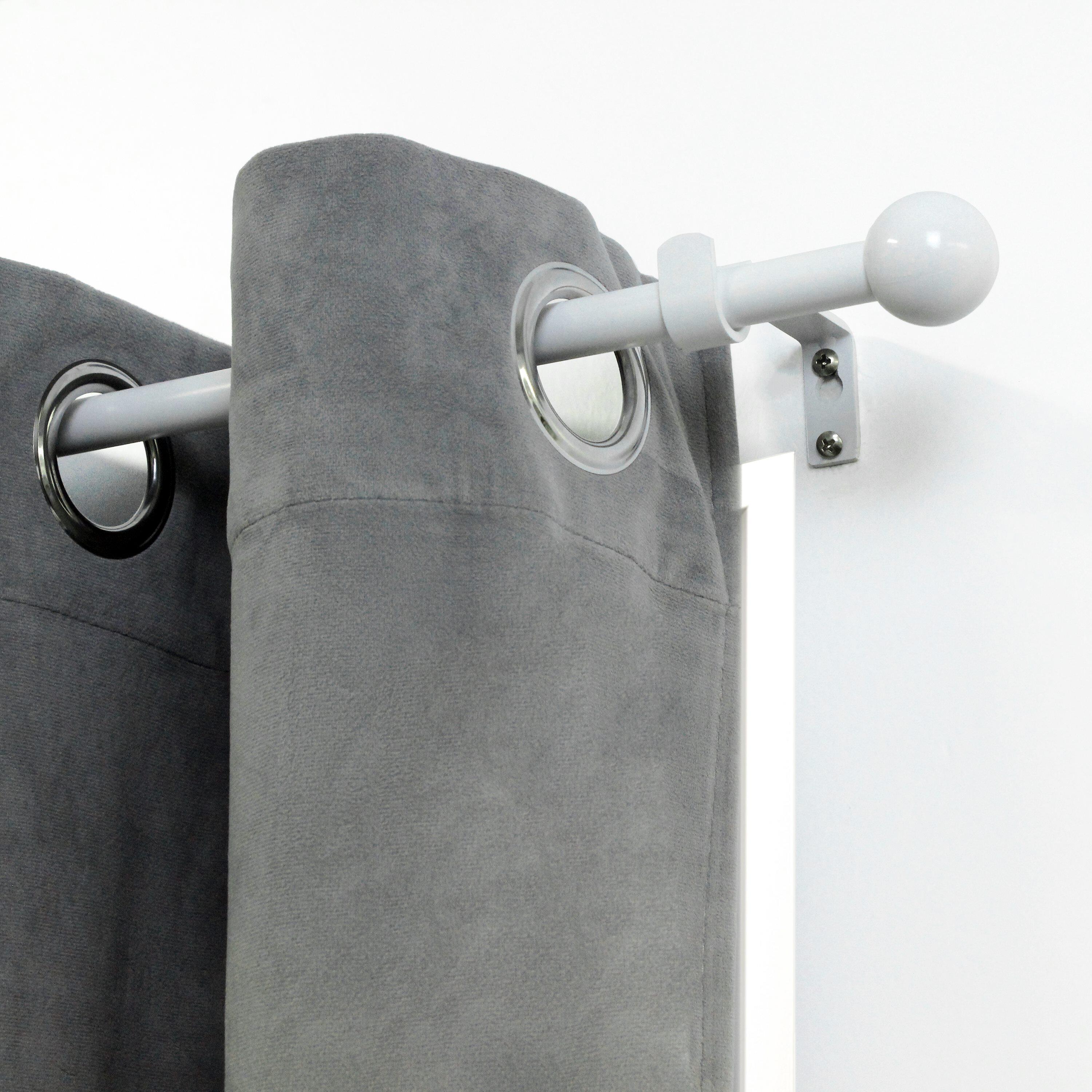 Kit 1 barra para cortina acero blanco mate sin perforación a pared Ball INSPIRE diámetro 16 mm extensible 120-210 cm - 6