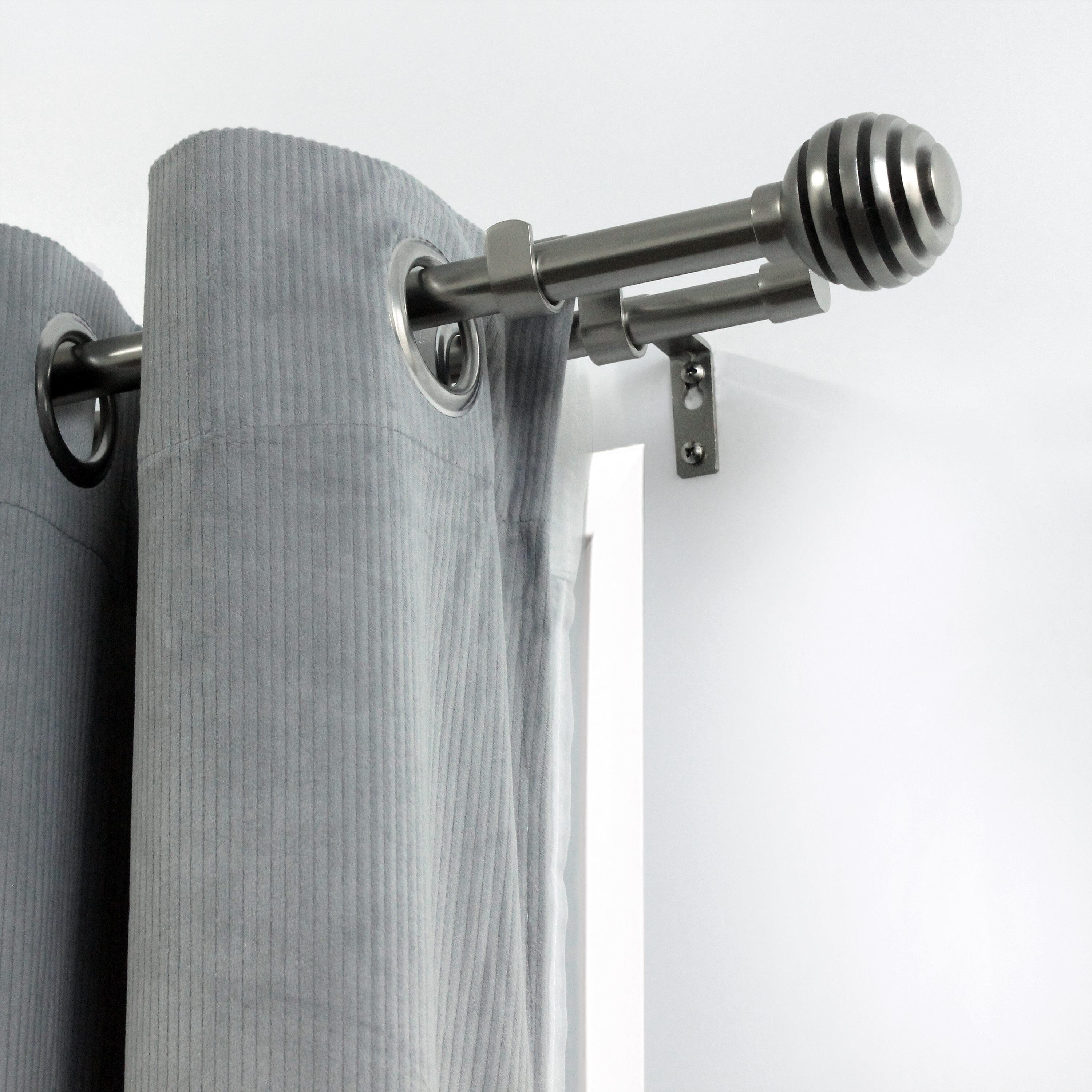 Kit de tringle à rideaux nickel Elip, L.160 - 300 cm, diam.19 mm, INSPIRE - 2