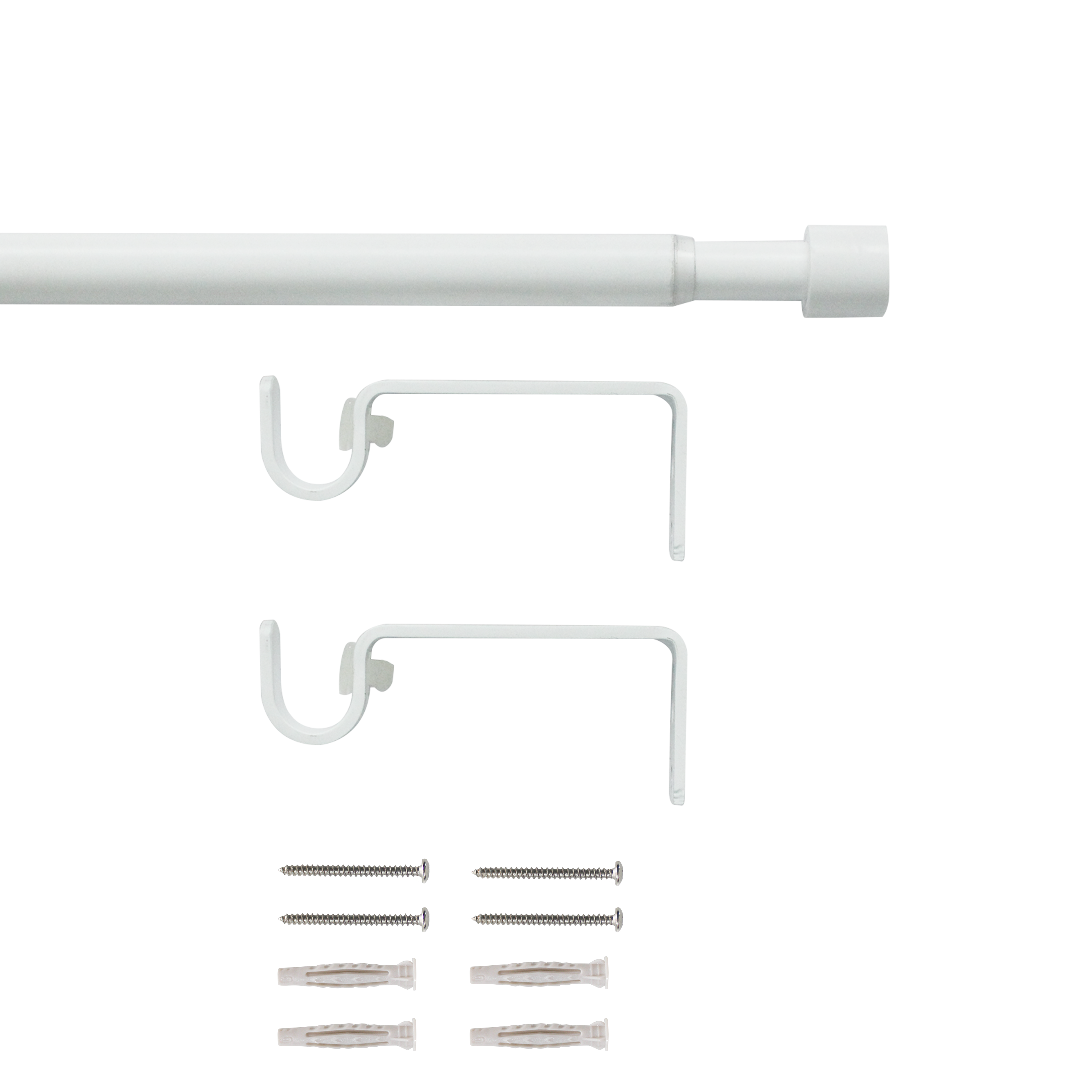 Kit de varões extensível 210cm Cap D16mm aço branco Inspire - 3