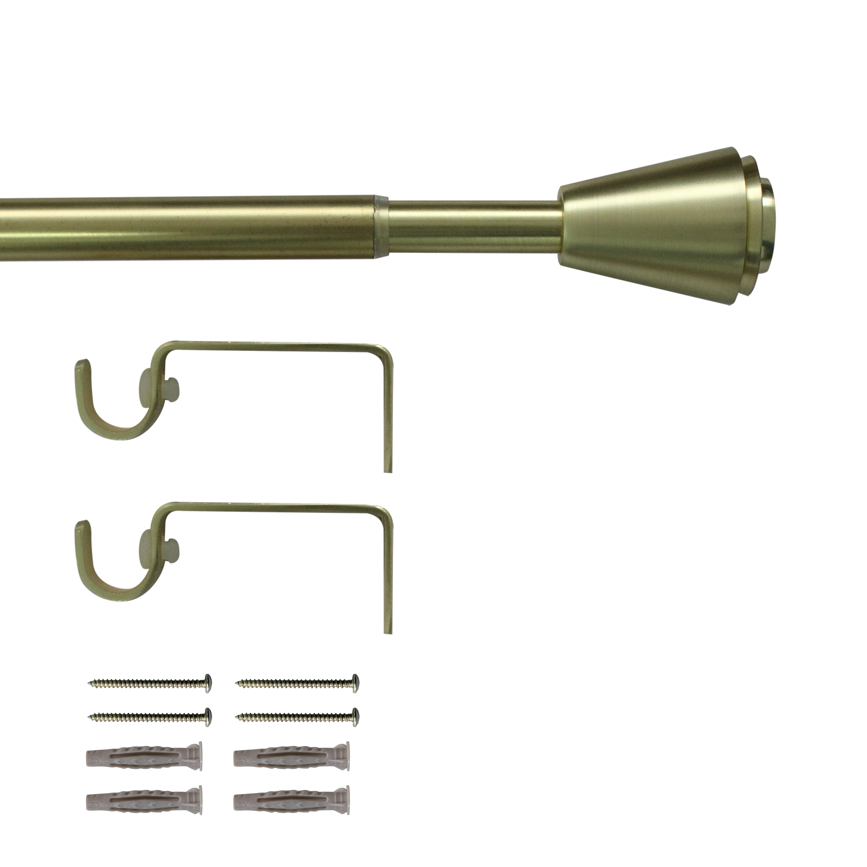 Kit de tringle à rideaux doré Orno, L.120 - 210 cm, diam.19 mm, INSPIRE - 2