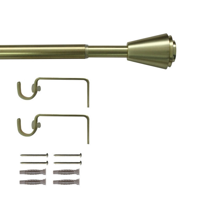 Kit bastone per tenda estensibile da 120 a 210 cm Orno in acciaio verniciato dorato opaco Ø 19 mm INSPIRE