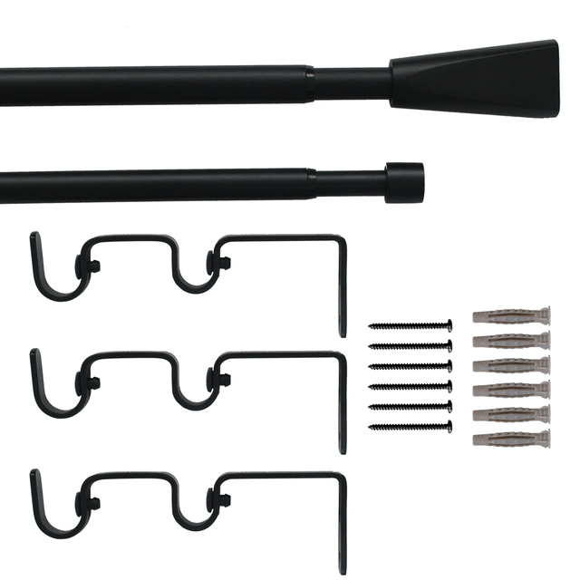Kit varão extensível duplo Pommel D16/19 210-385 cm Inspire preto