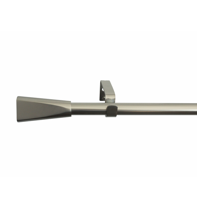 Kit de tringle à rideaux nickel Pommel, L.120 - 210 cm, diam.19 mm, INSPIRE