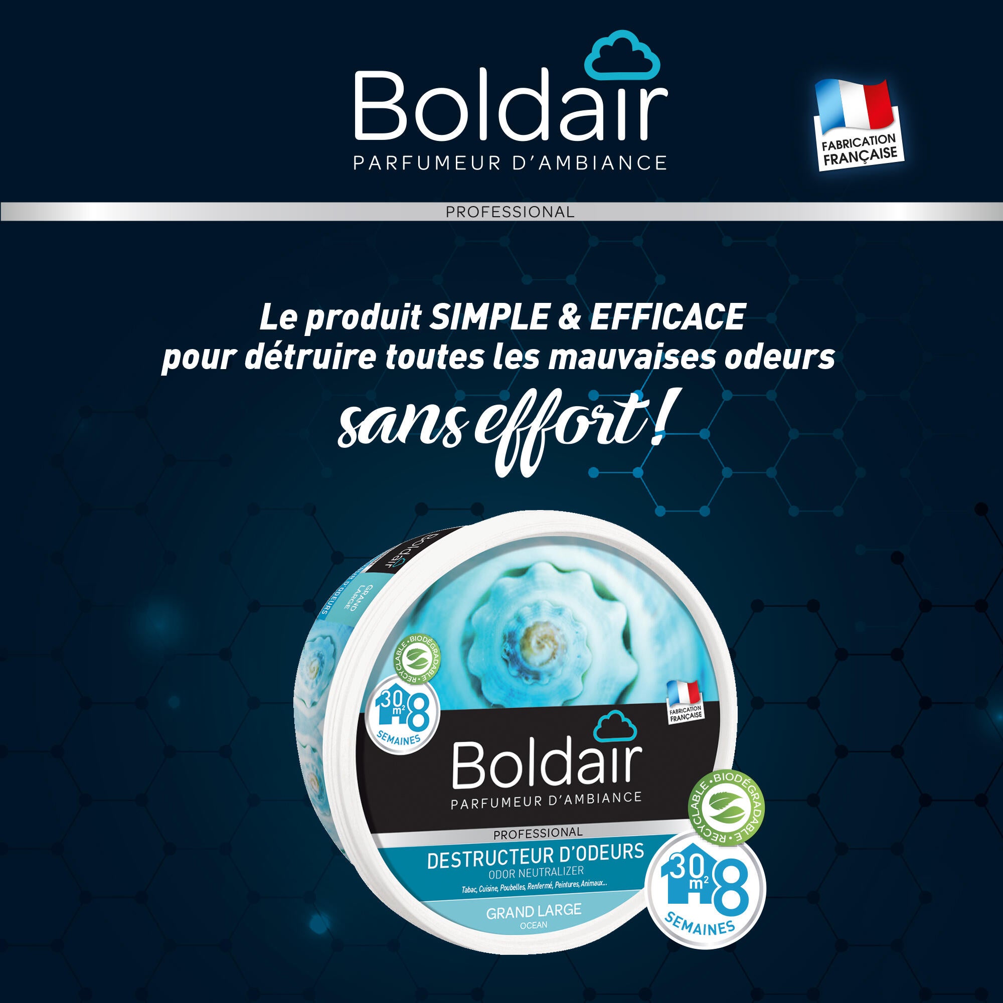 Destructeur d'odeur gel BOLDAIR marine 300g - 2