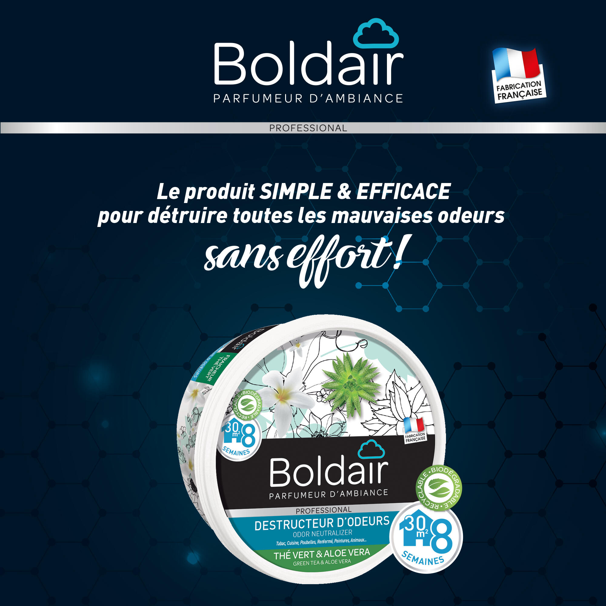 Destructeur d'odeur gel BOLDAIR thé vert 300g - 2