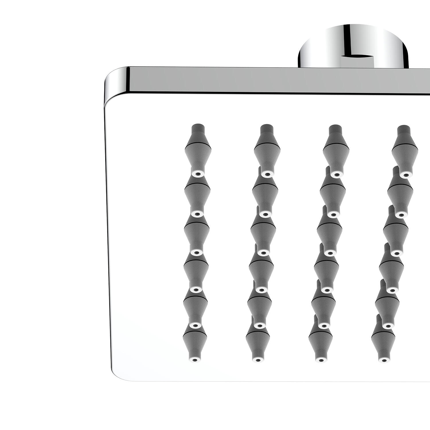 Soffione doccia Atene in inox cromato anticalcare 1 getto - 2