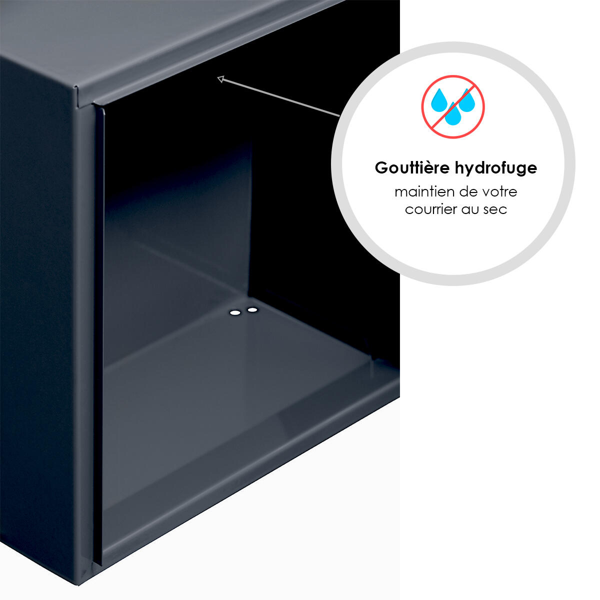 Boîte aux lettres compacte 1 porte extérieur RENZ Animation acier anthracite - 6