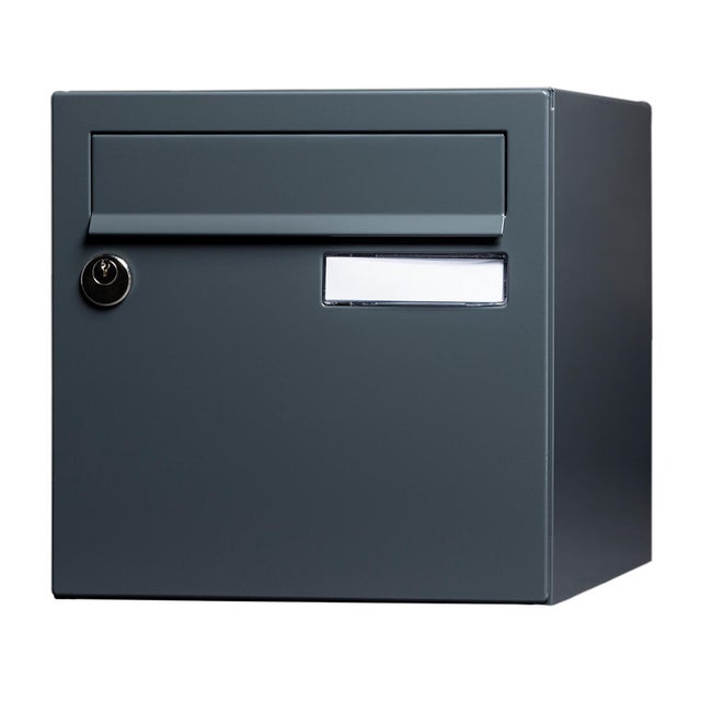 Boîte aux lettres normalisée 2 portes RENZ Essentiel acier gris brillant