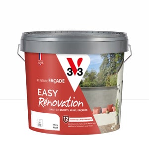 Peinture extérieure façade Easy rénovation V33 blanc mat 10l