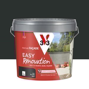 Peinture extérieure façade Easy rénovation V33 noir ral 9005 mat 10l