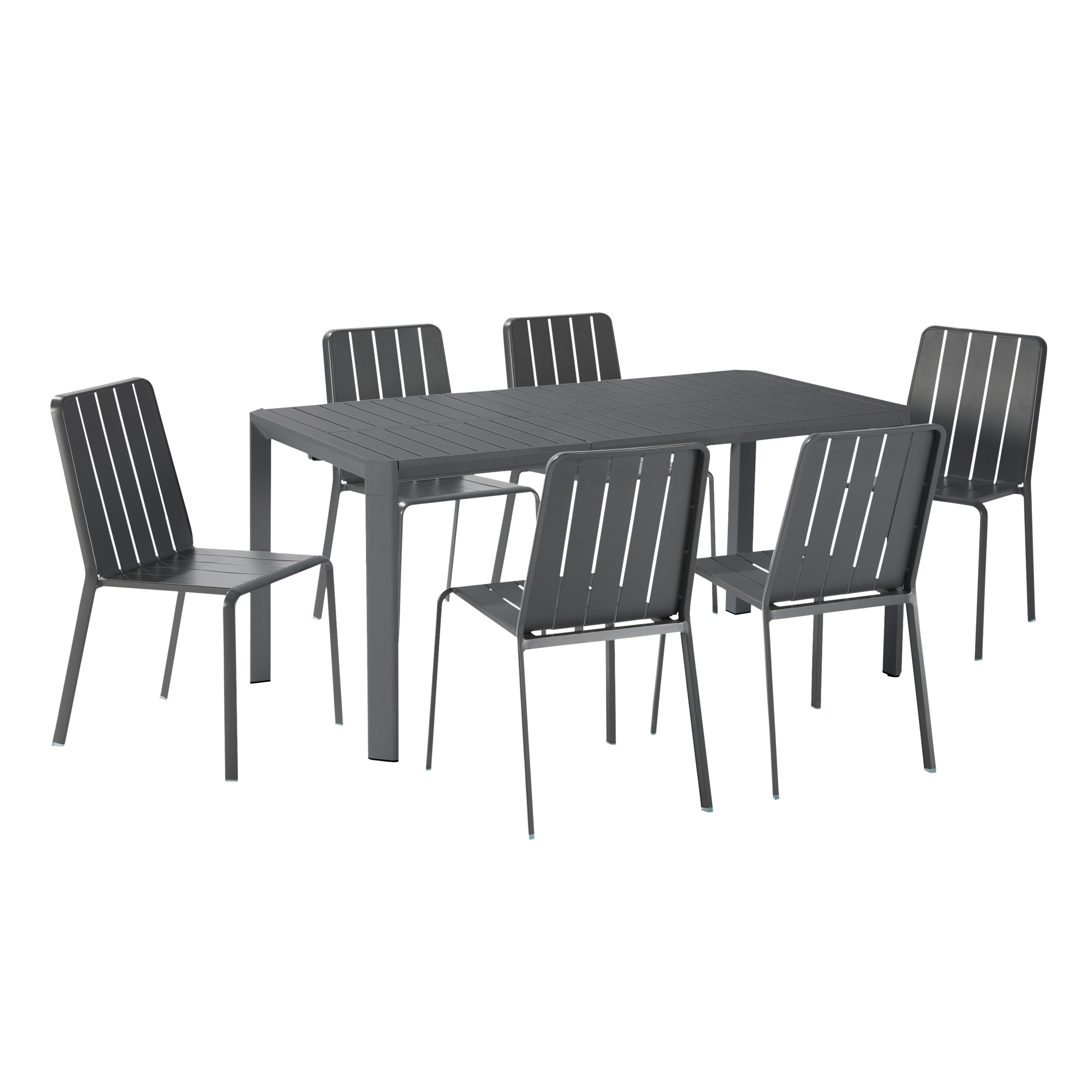 Table de jardin extensible anthracite Idaho NATERIAL 6 personnes - 4