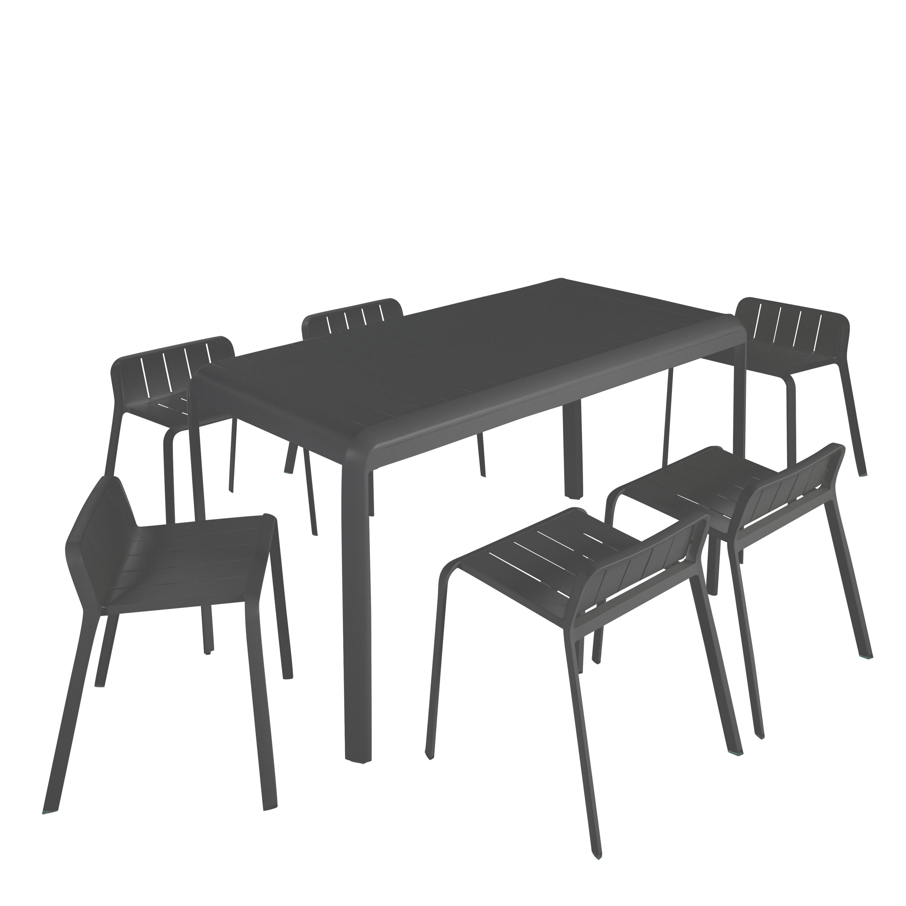 Banco de alumínio NATERIAL IDAHO VARANDA CINZA - 10