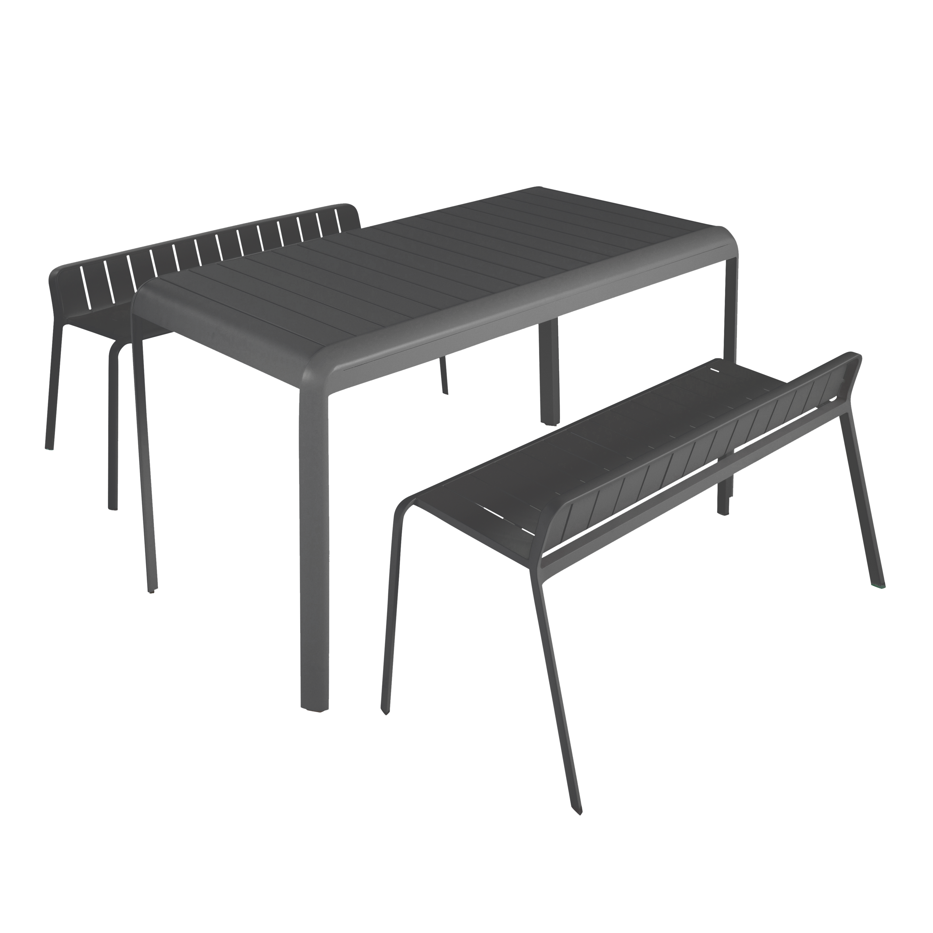 Banco de jardim NATERIAL IDAHO 122X49X56 CINZA - 2