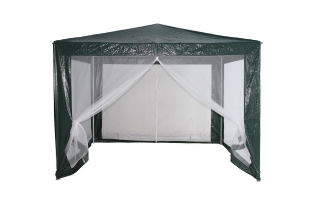 Pérgula em aço coberta 300 cm Green verde e branco