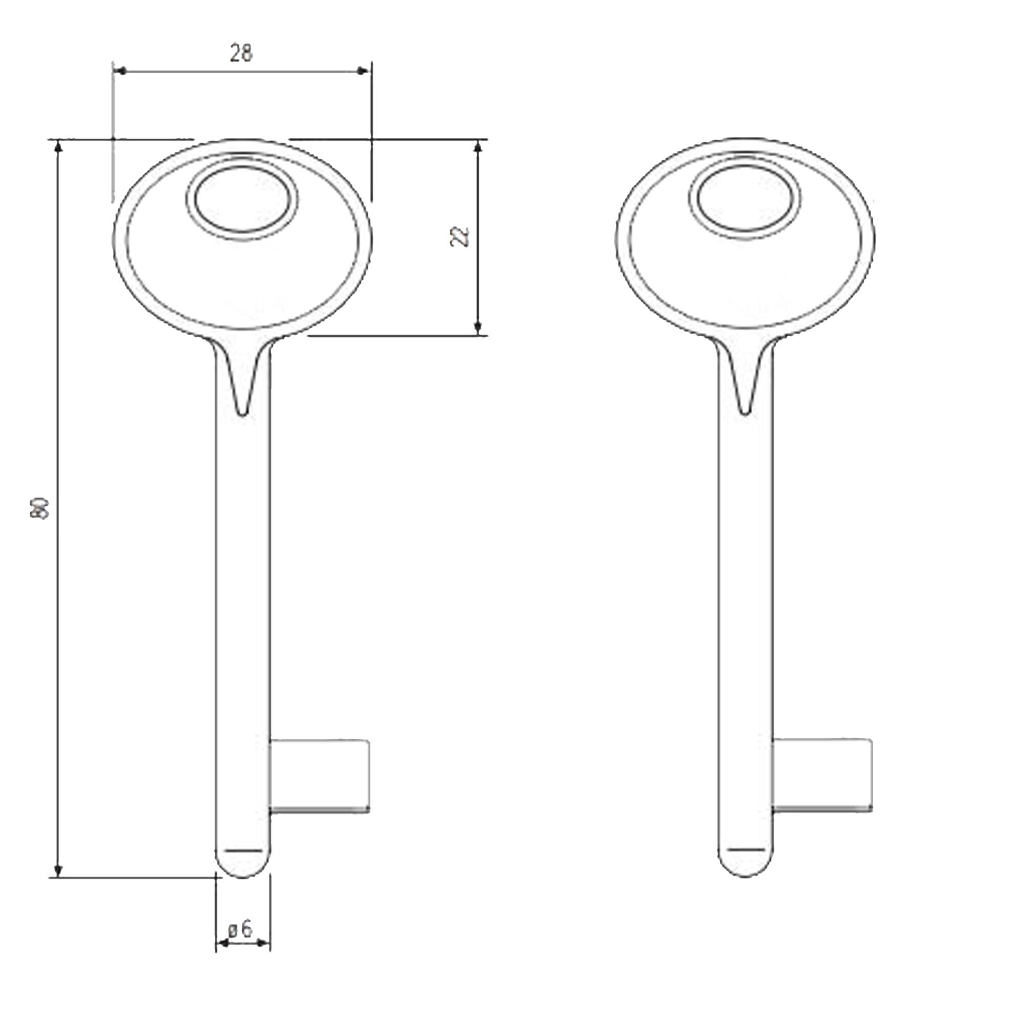 Chiave pass-partoutPATENT N.6 in ottone bronzo opaco, 2 pezzi - 3