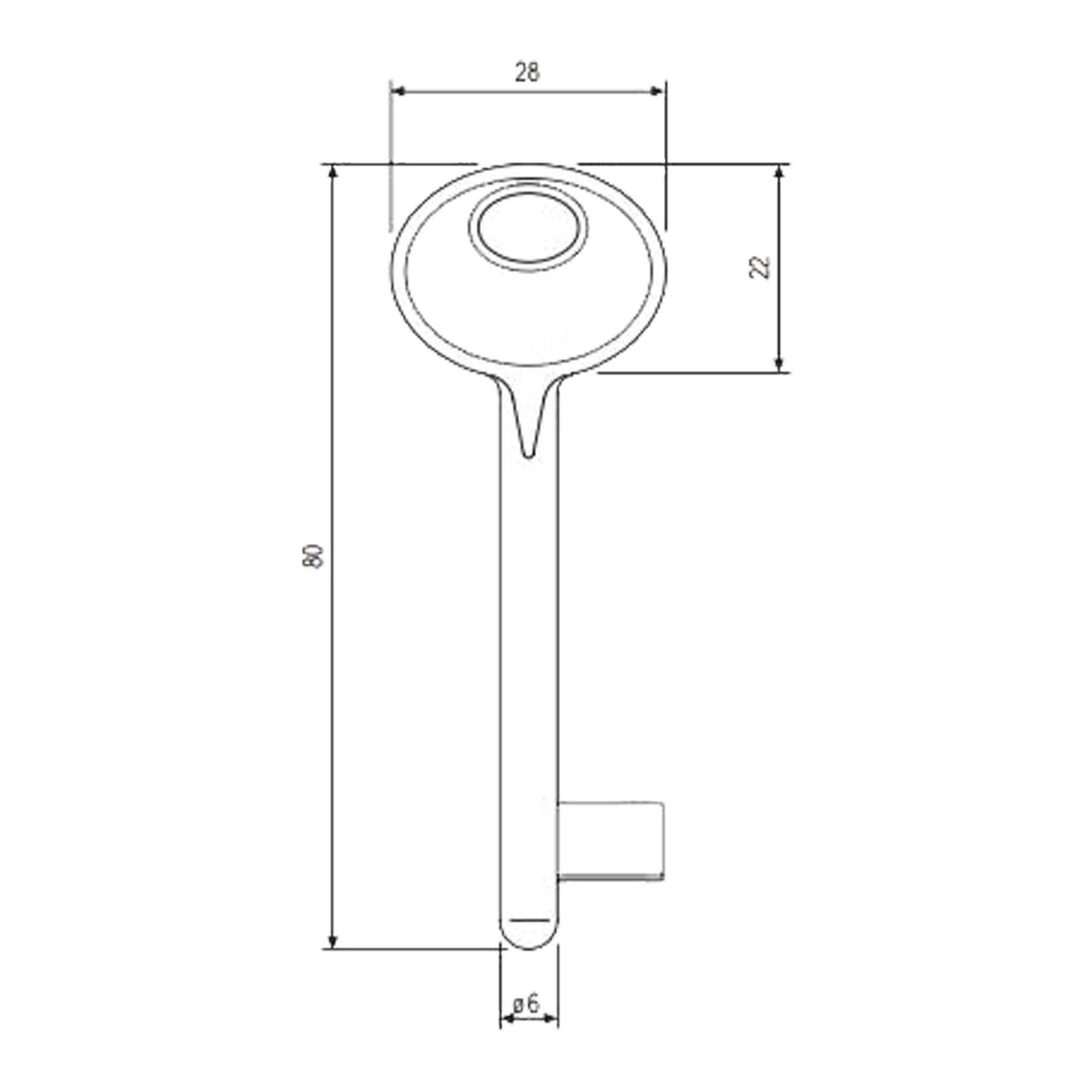 Chiave pass-partout AGB PATENT N.5 in ottone cromato lucido - 3