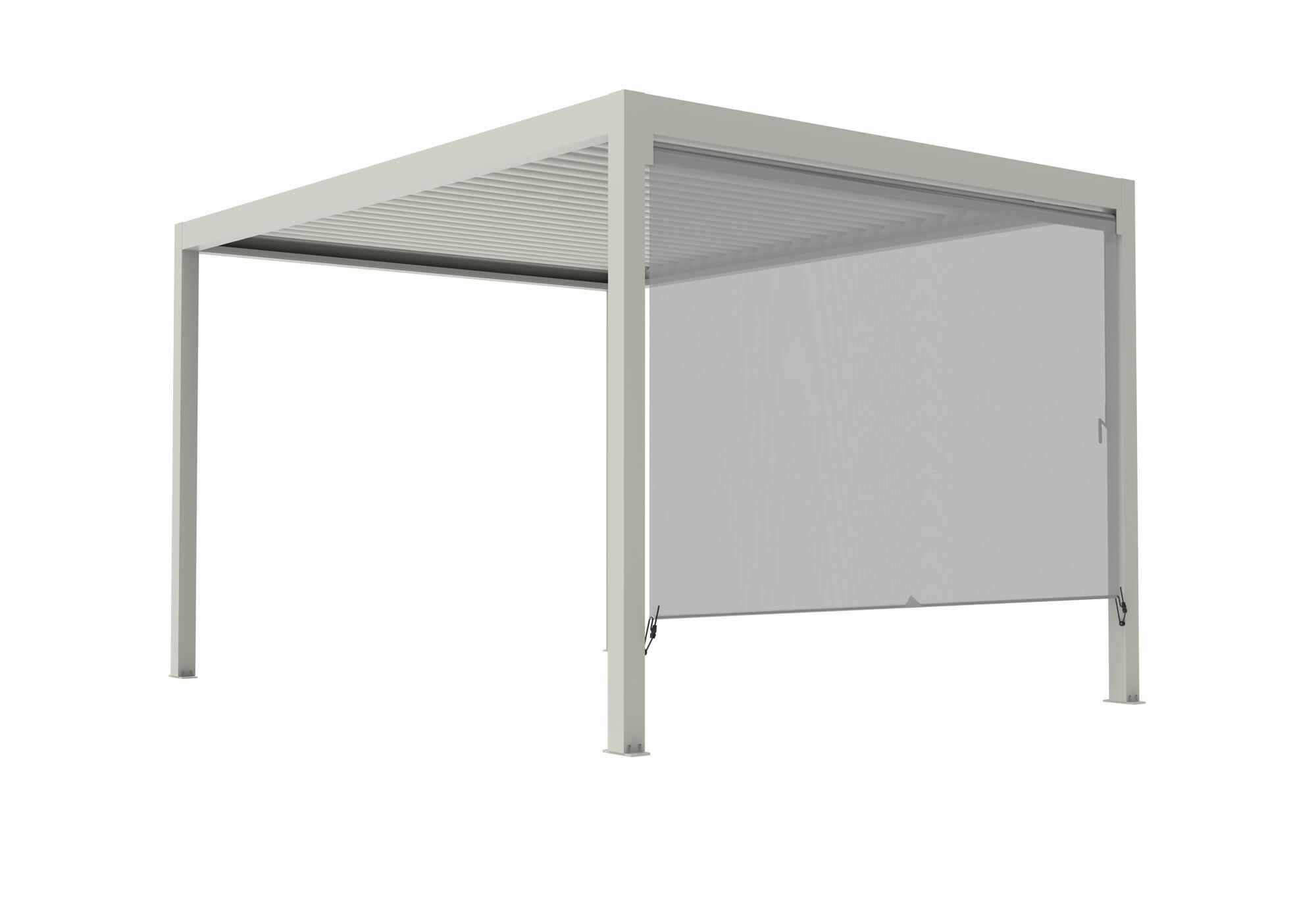 Toldo lateral pérgola caleta de poliéster blanco 288 x 288 cm
