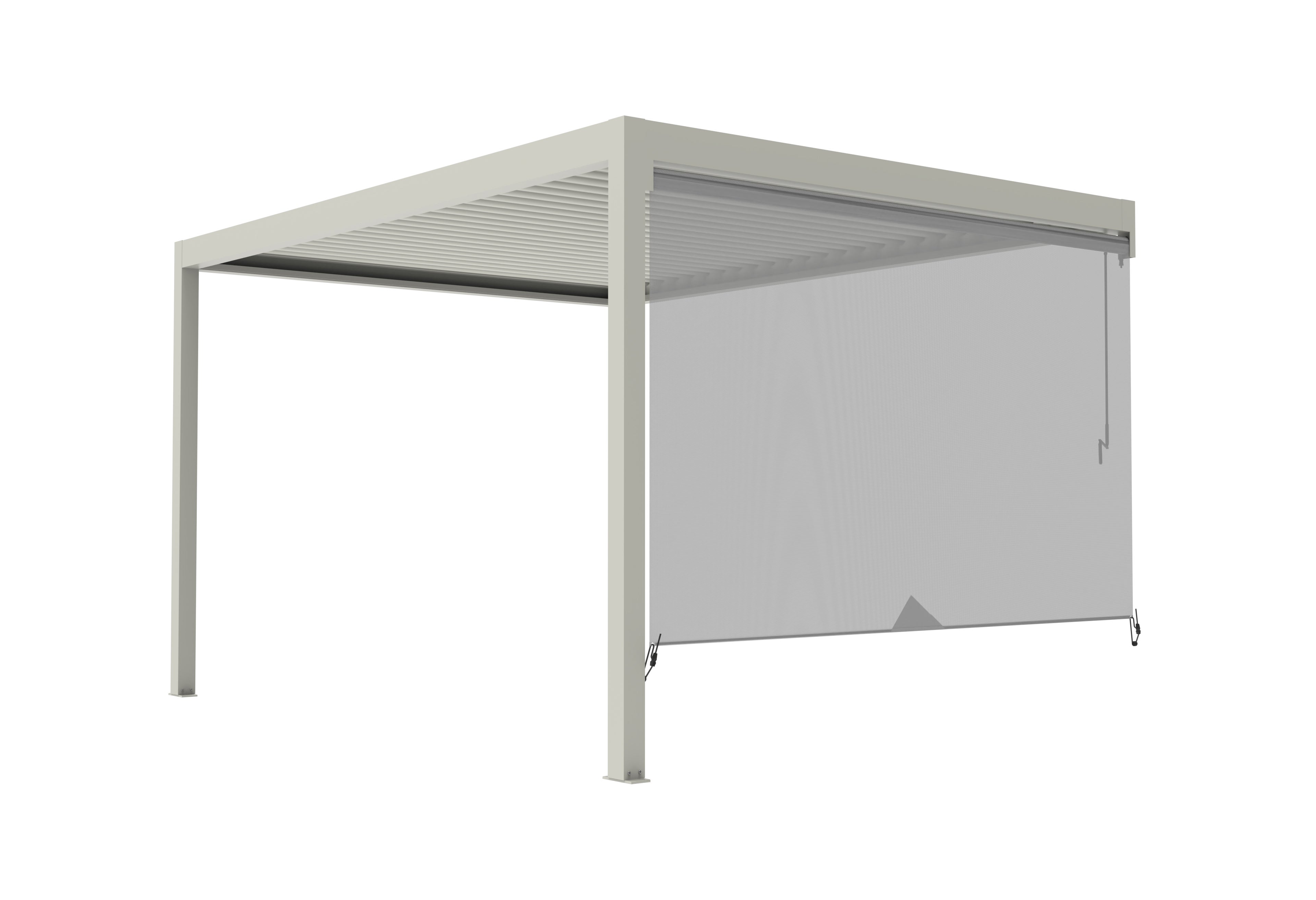 Toldo lateral pérgola caleta mural de poliéster blanco 298 x 298 cm