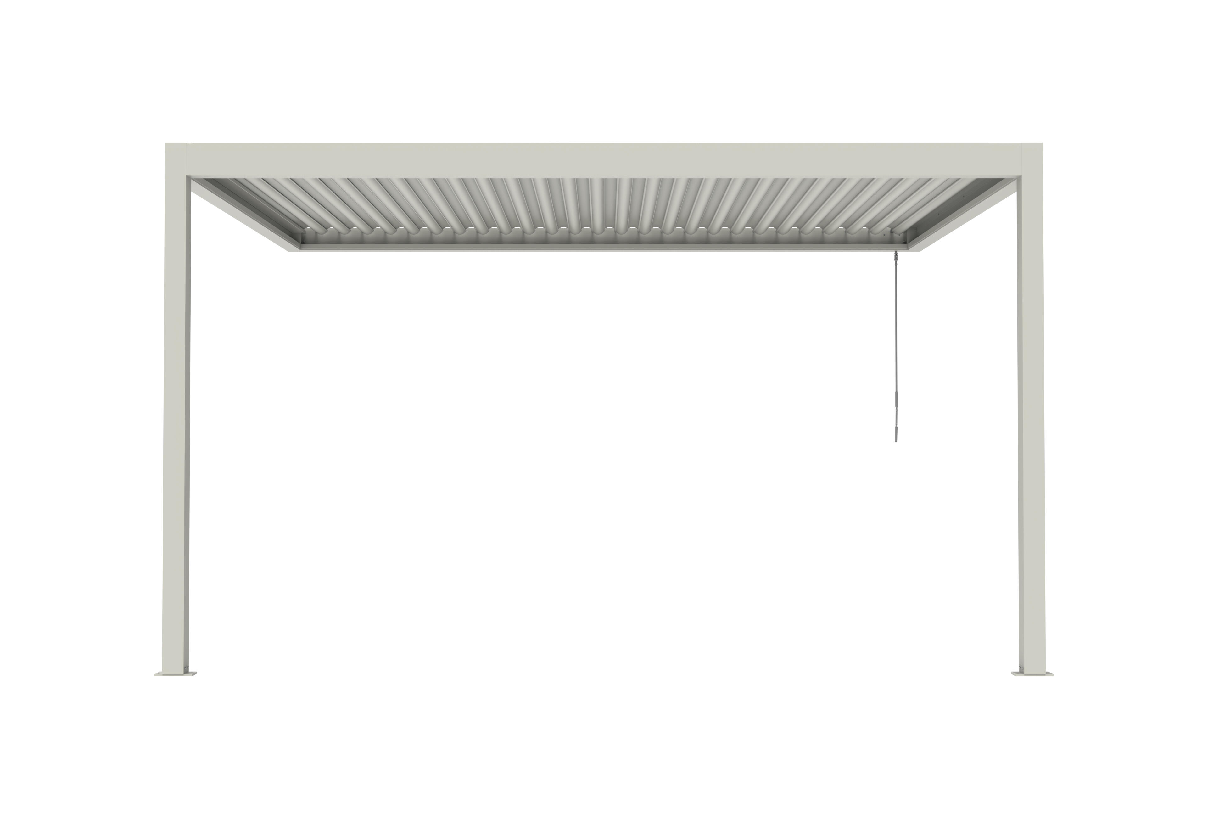 Pérgola de aluminio caleta adosada blanco de 413 x 308 cm