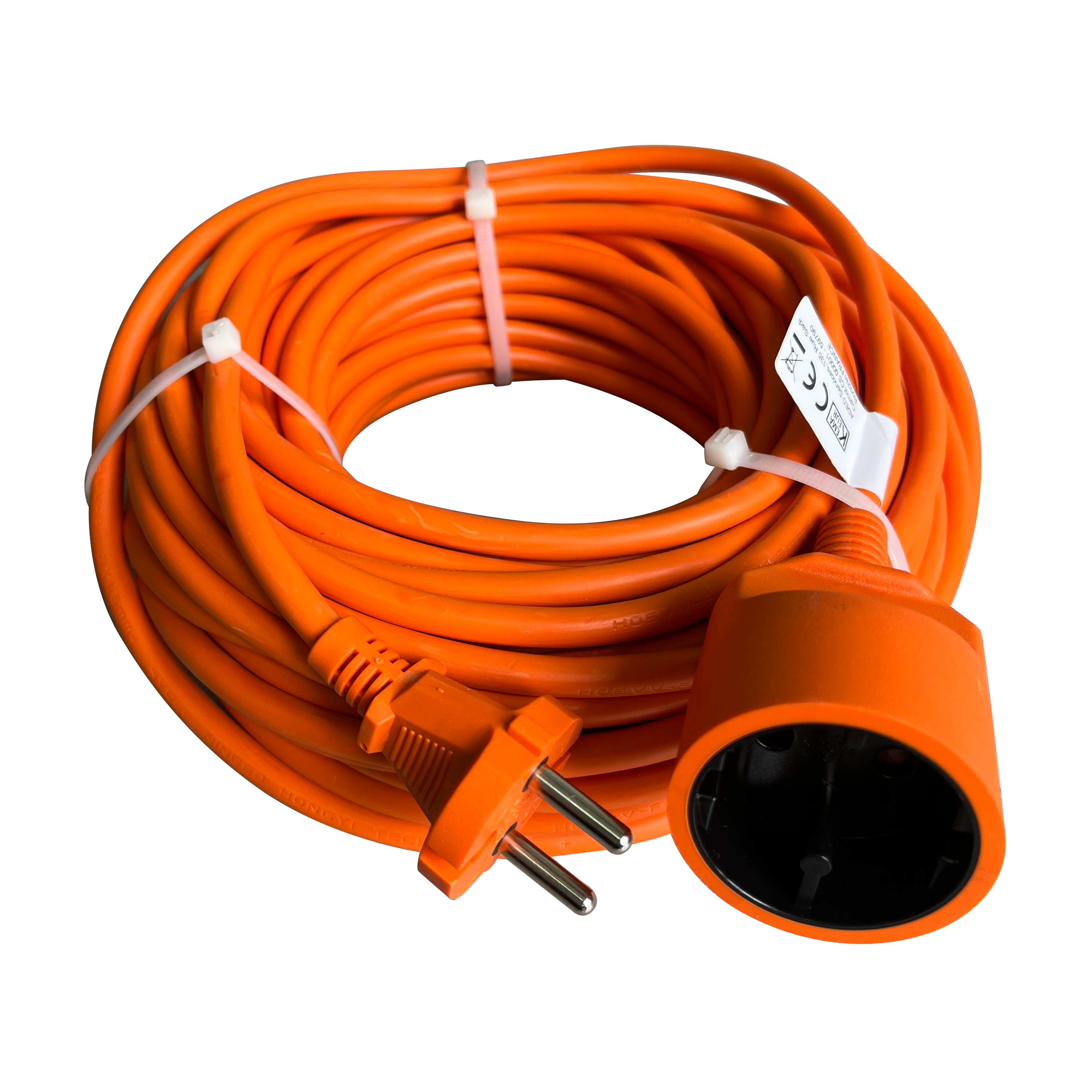 Zenitech - Prolunga Schuko 16A HO5VV-F 2x1,5mm² 20m - Cavo Resistente per Tosaerba e Barbecue - Alimentazione Affidabile all'Esterno - Arancione - 20m