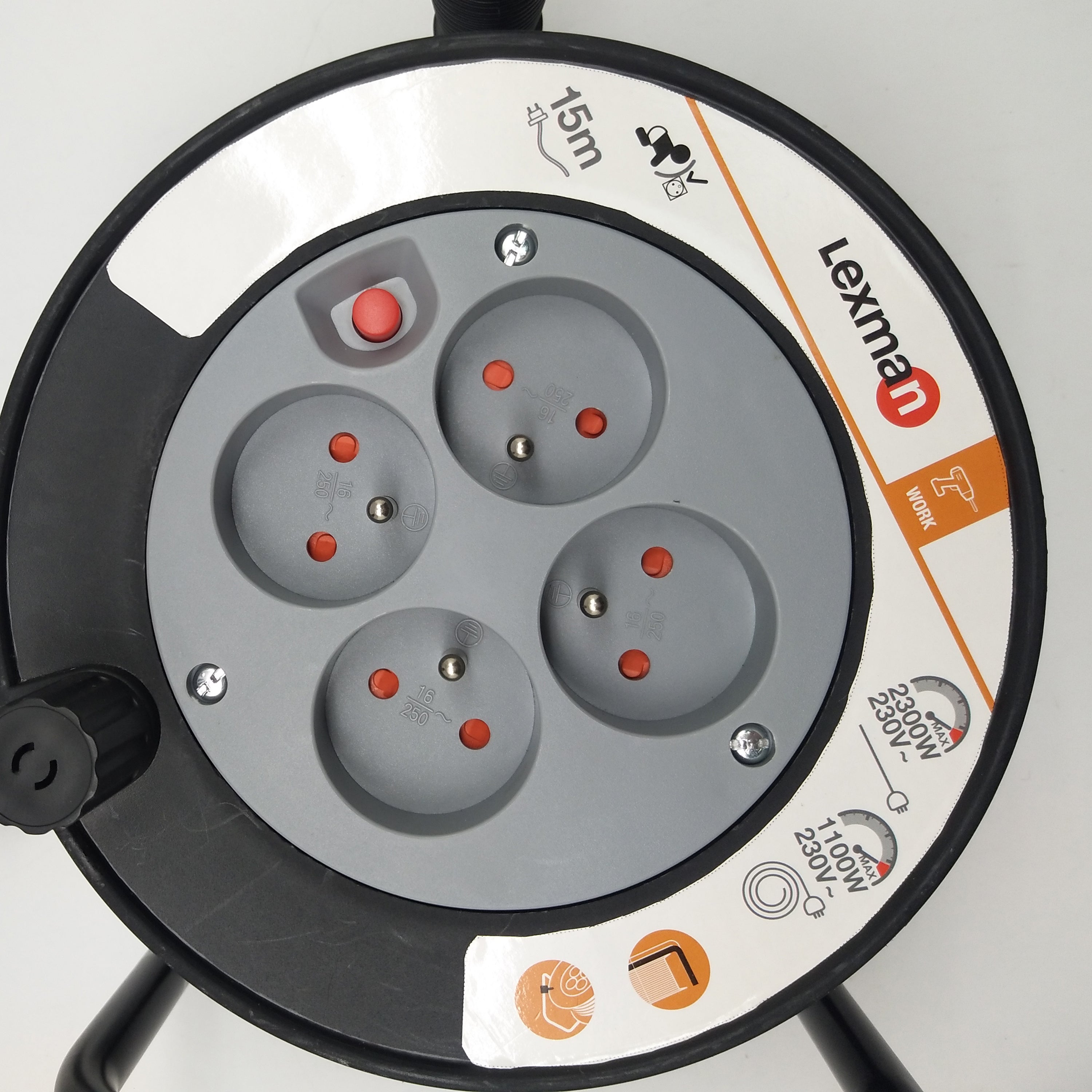 Enrouleur de câble électrique ménager L.15 m ho5vvf 3g1, LEXMAN - 5