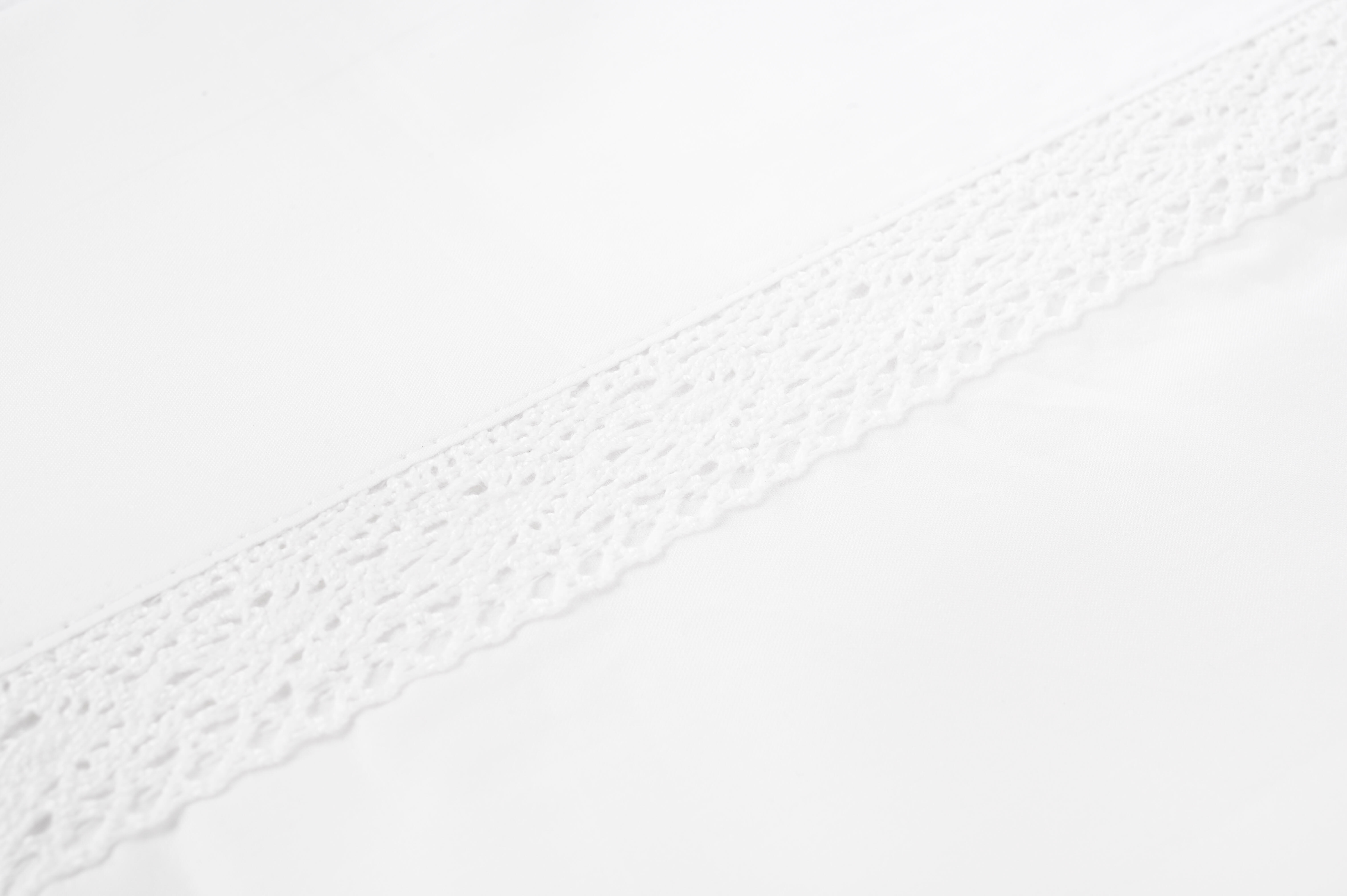 Sábana encimera Crochet algodón percal 200 hilos blanco 230x270 para cama de 150 cm - 20