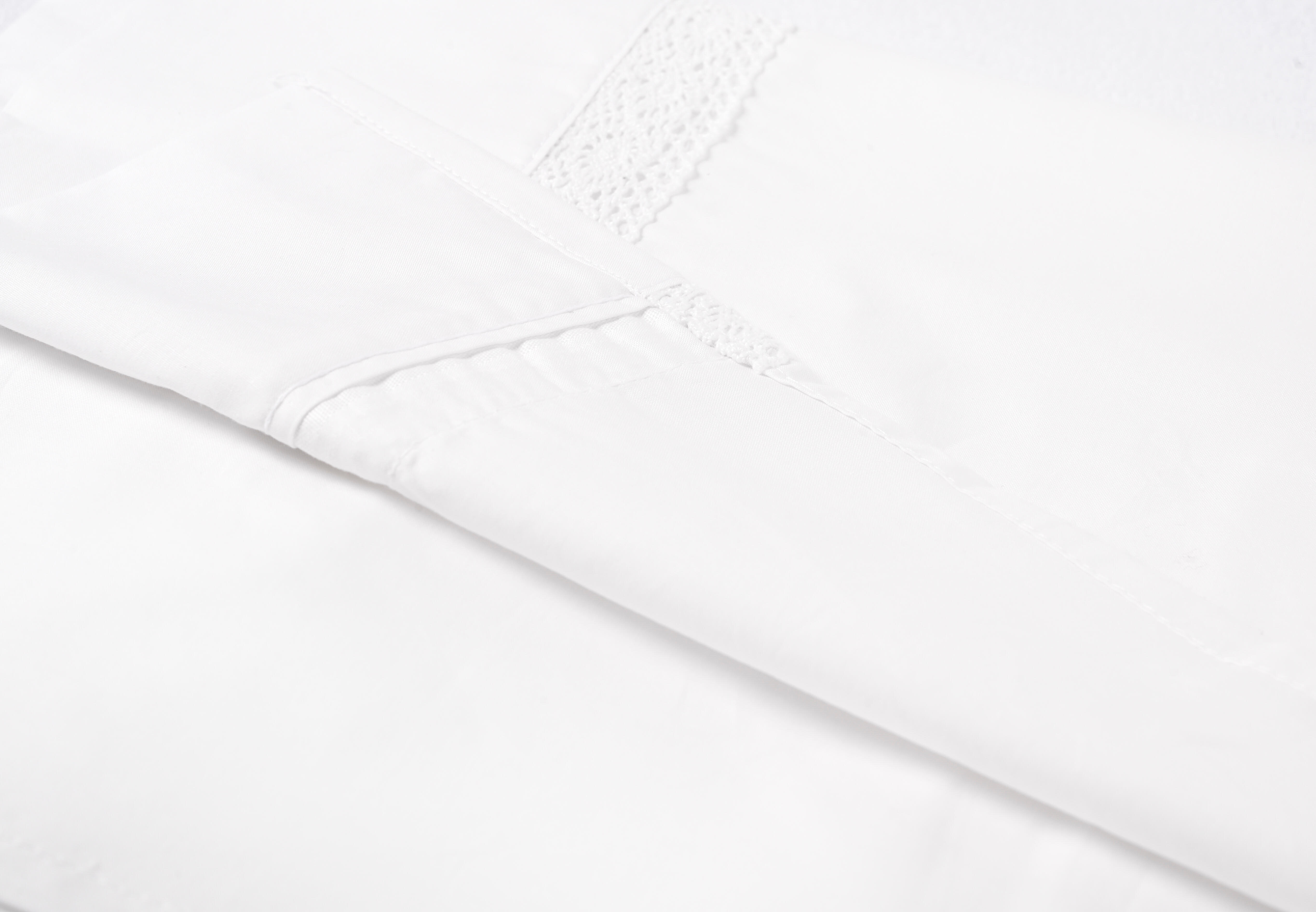 Sábana encimera Crochet algodón percal 200 hilos blanco 230x270 para cama de 150 cm - 12