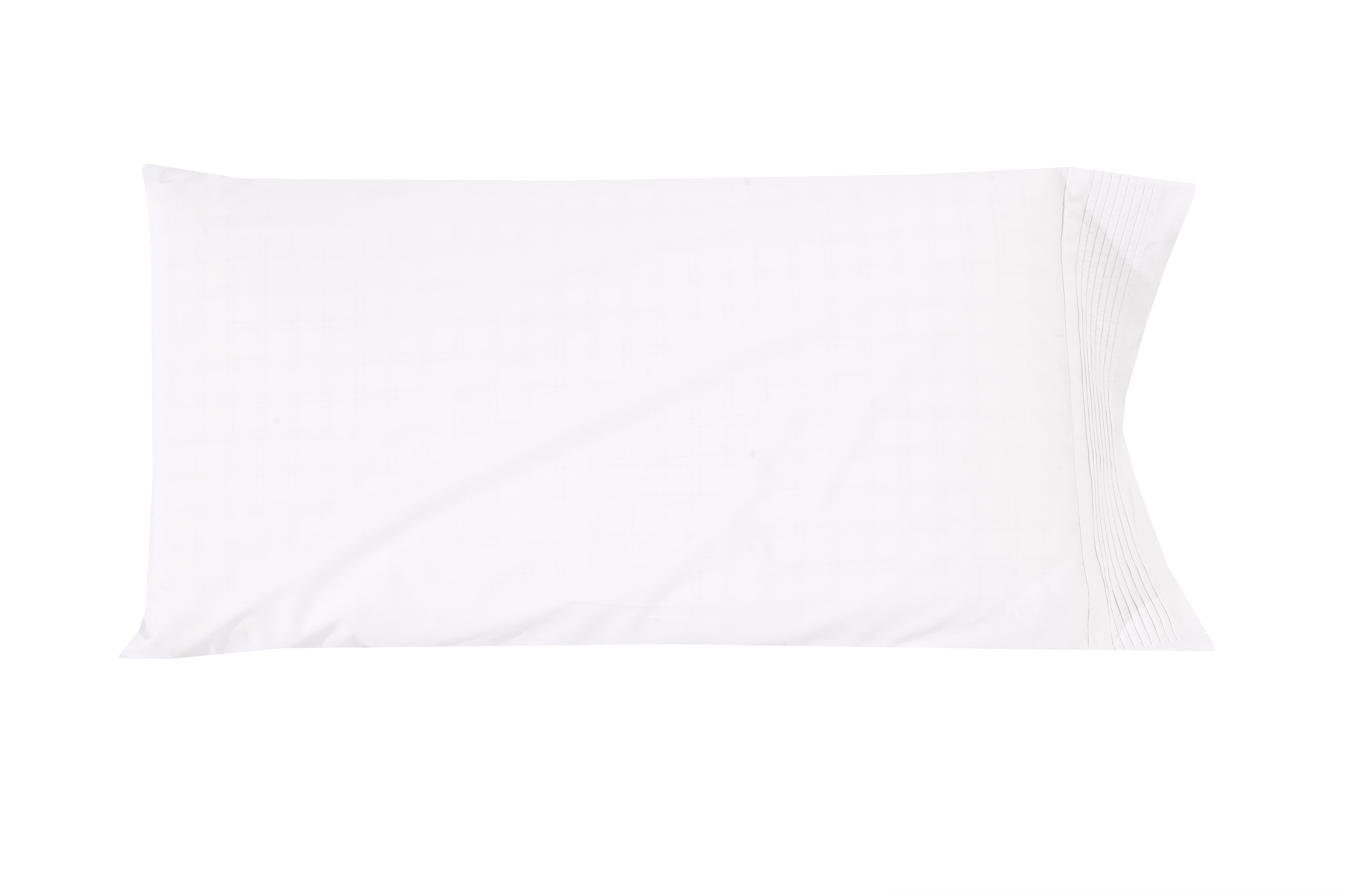 2 fundas de almohada algodón tablillas lisa blanco de 200 hilos 50 x 85 cm