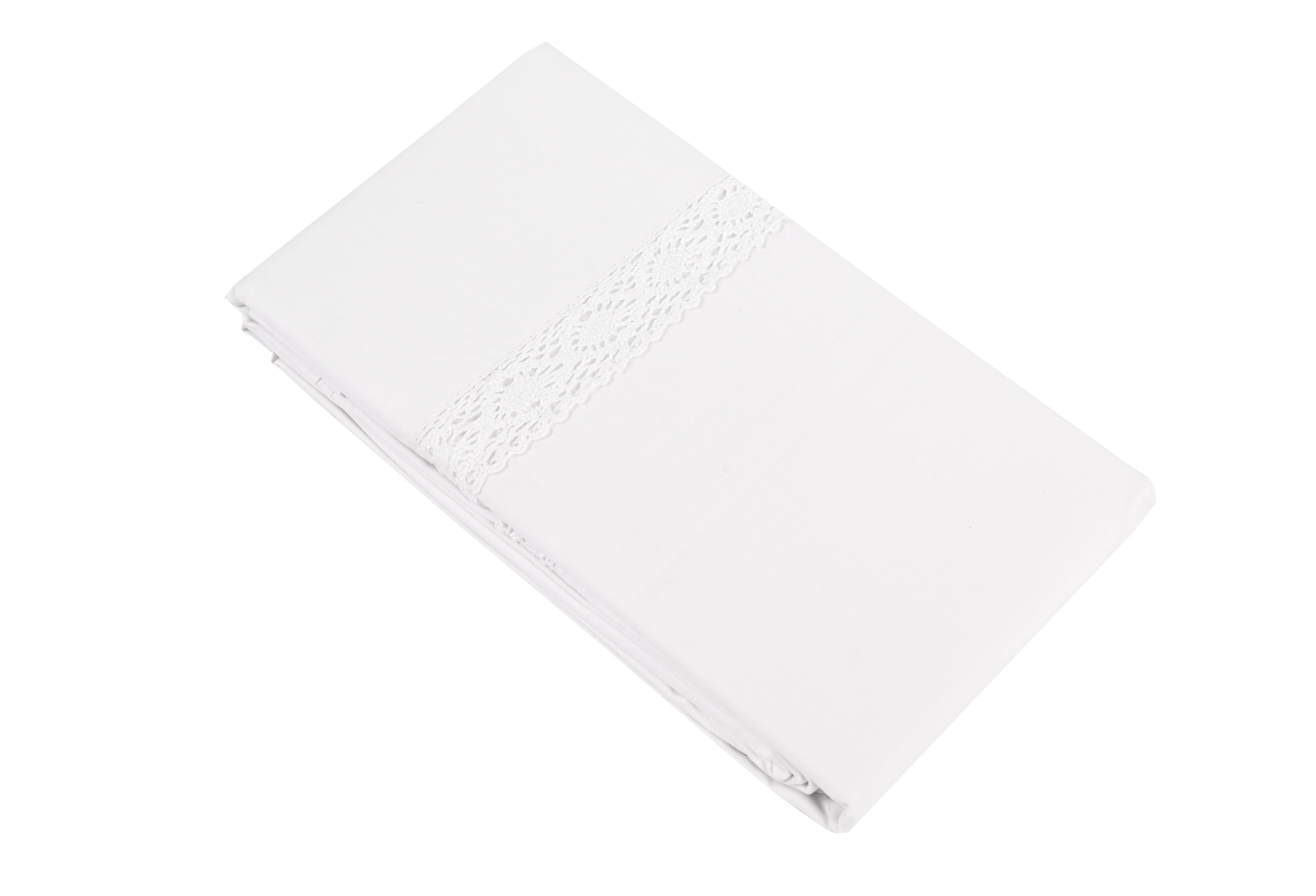 2 Fundas de almohada algodón Crochet lisa blanco de 200 hilos 50 x 105 cm - 9