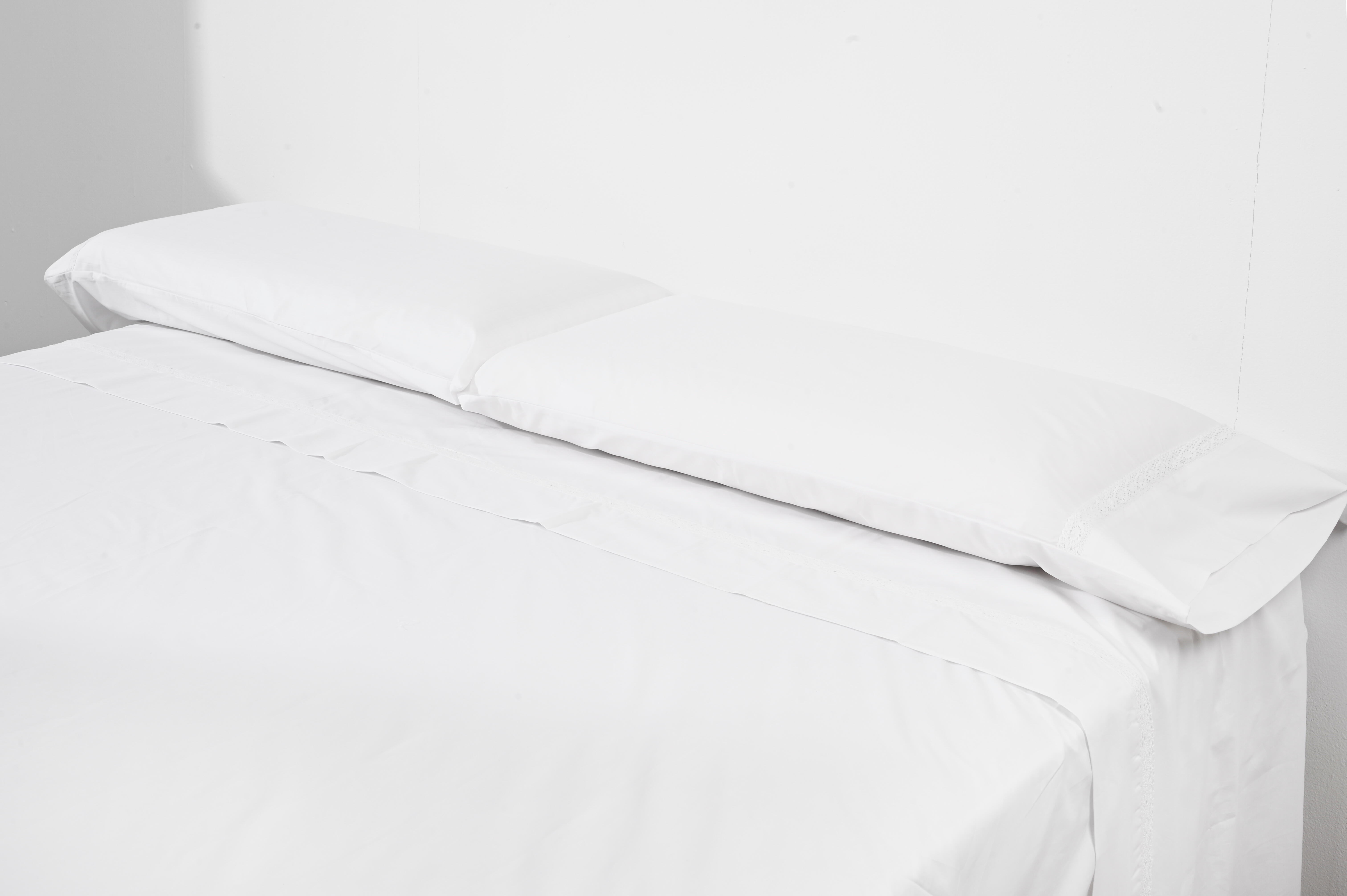 Sábana encimera Crochet algodón percal 200 hilos blanco 230x270 para cama de 150 cm - 18