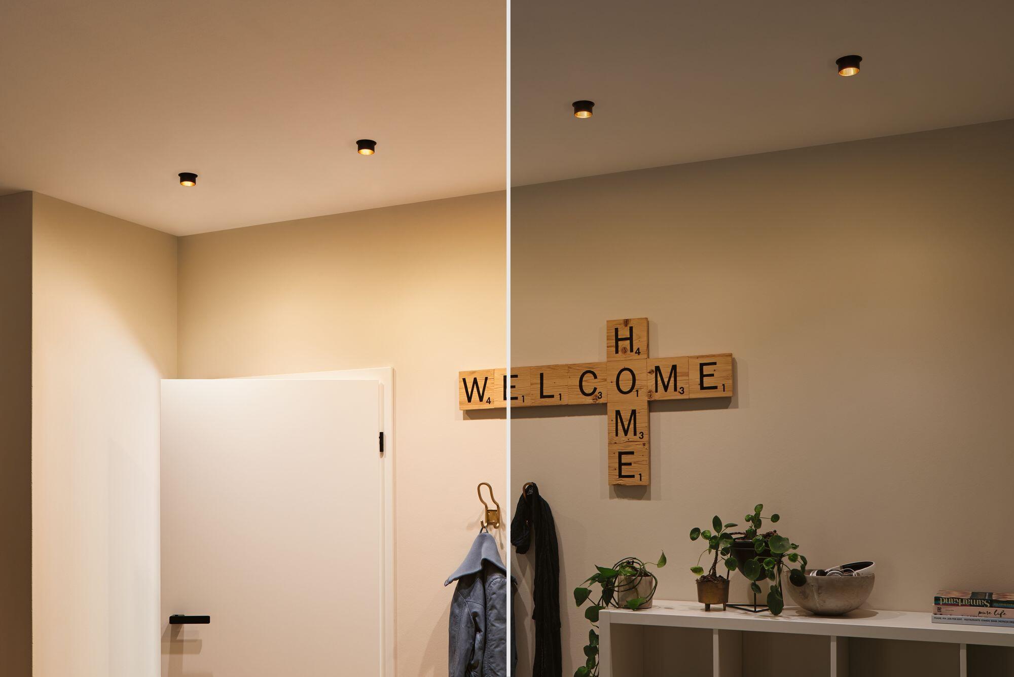 Spot à encastrer Gil, module LED, 2700K, PAULMANN rond or - 4