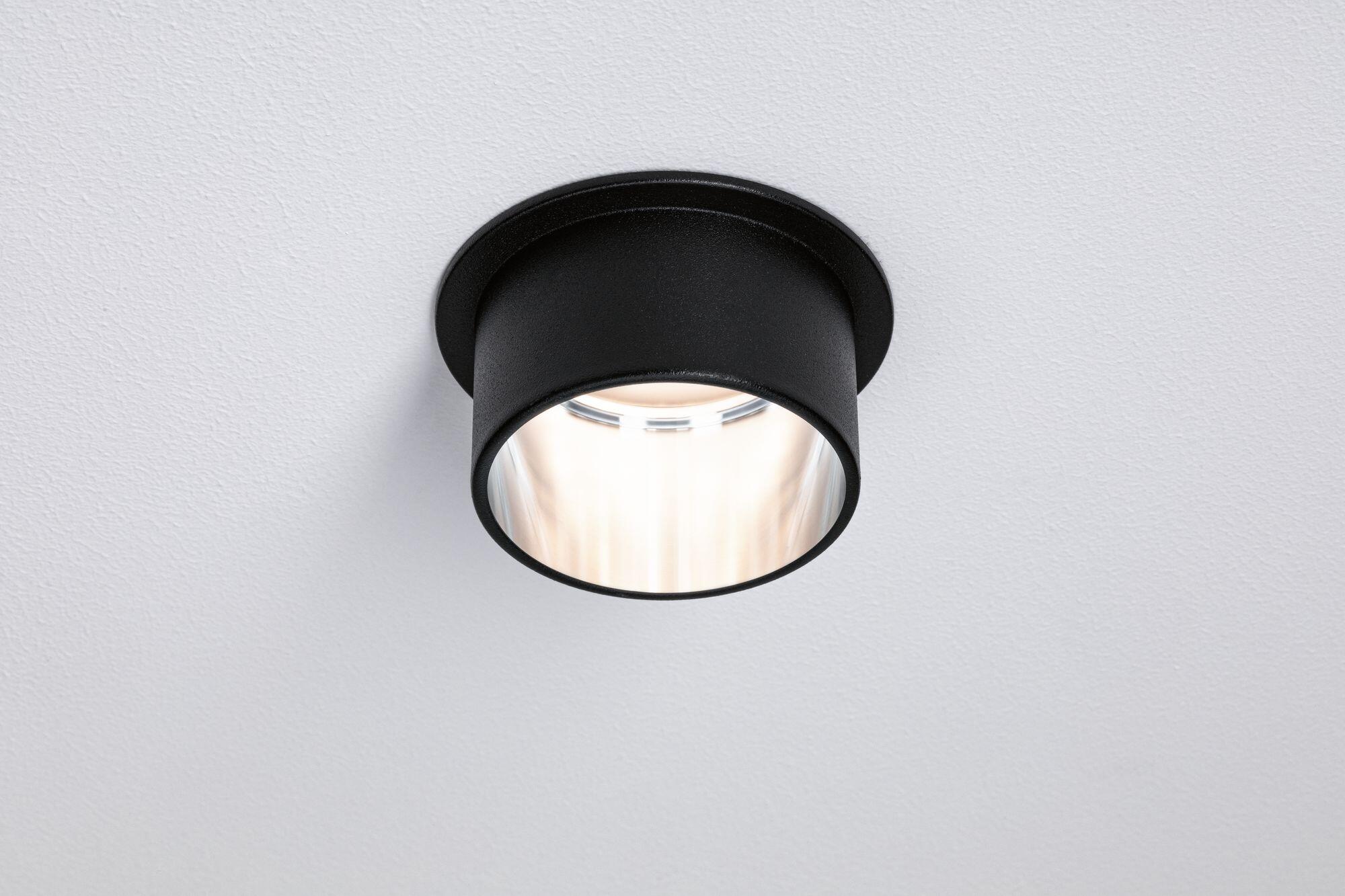 Kit 3 spots à encastrer fixe Gil module led, 2700K PAULMANN rond noir acier - 4