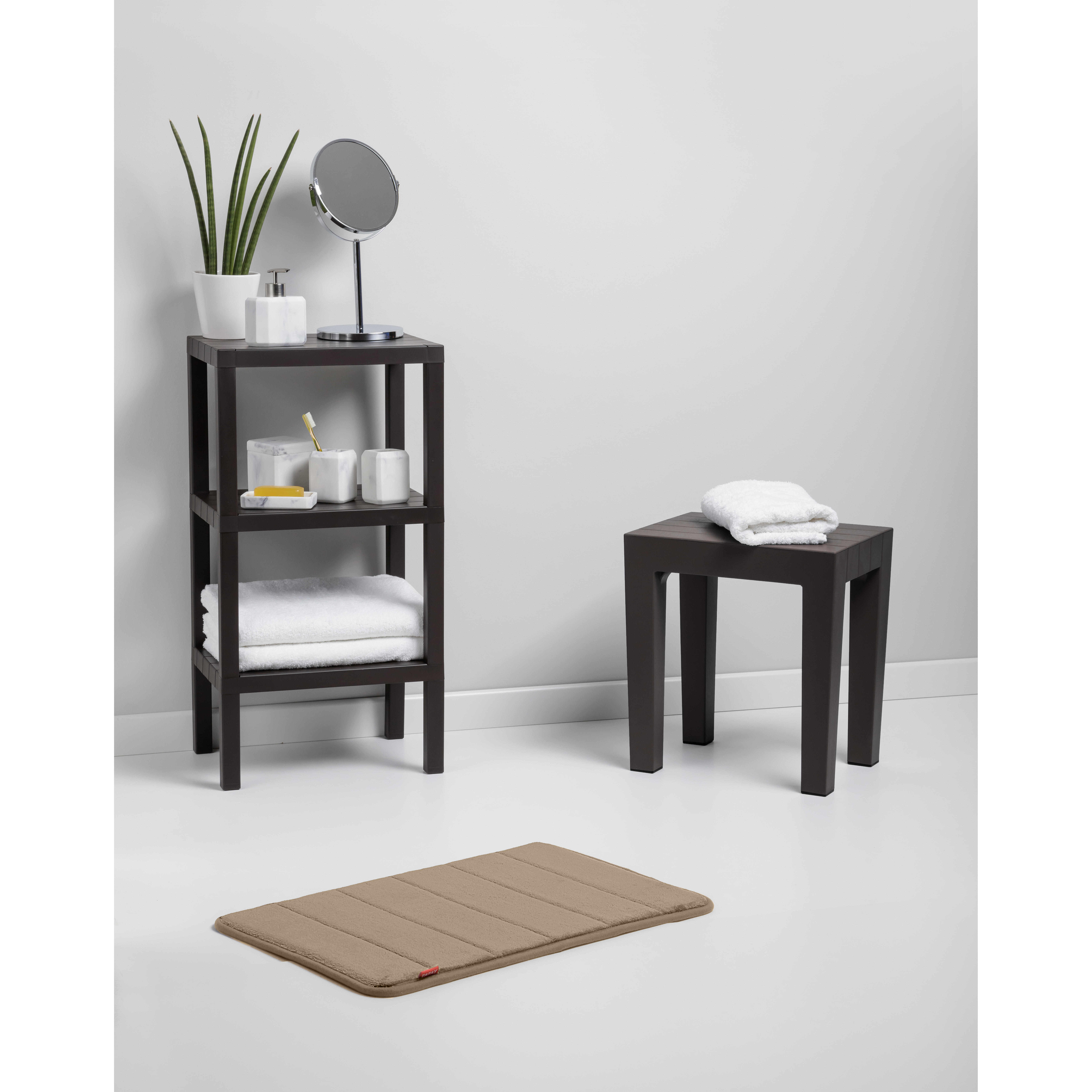 Alfombra de baño rectangular Nuvola 40x60 cm beige - 2