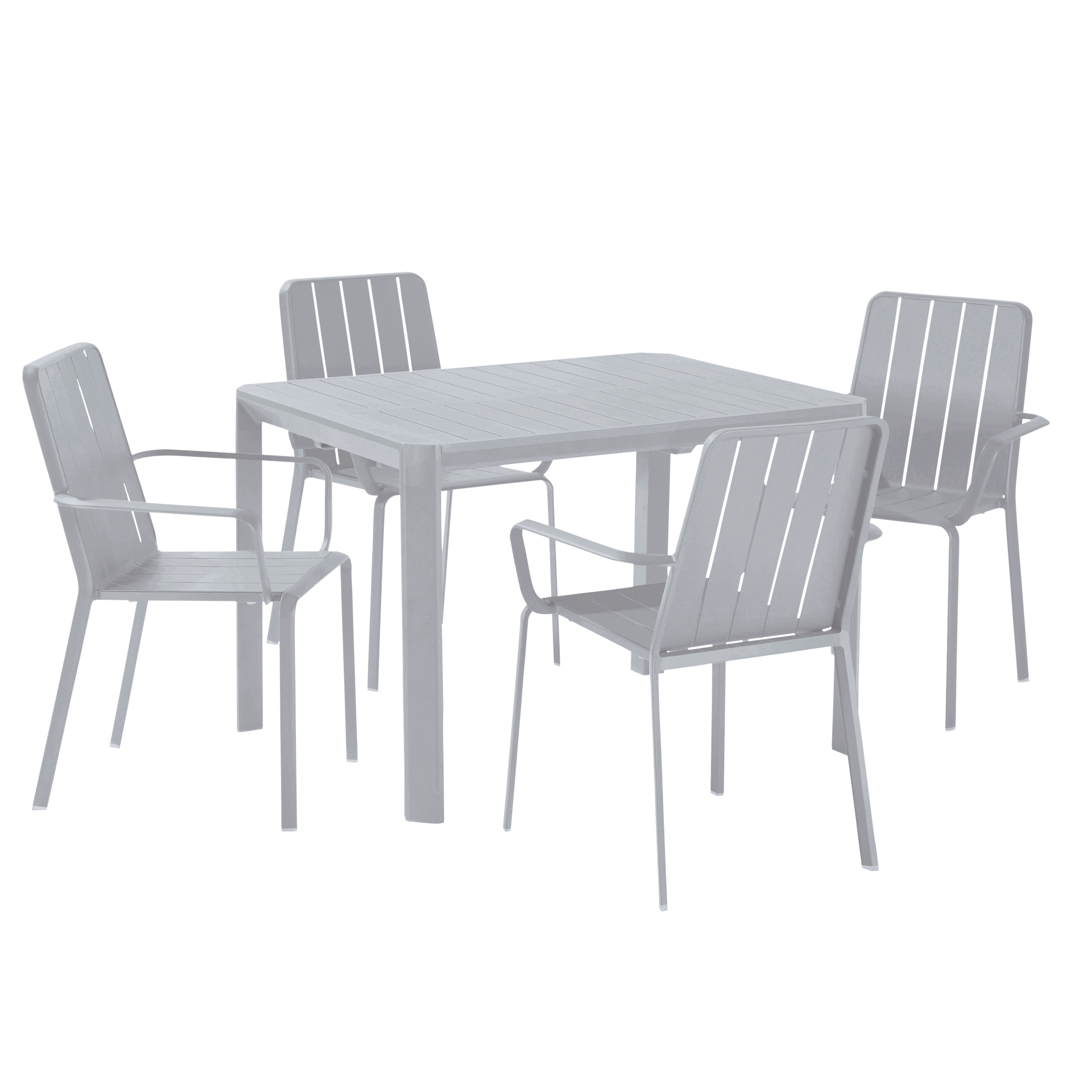 Sedia da giardino con braccioli Idaho NATERIAL, struttura e seduta in alluminio grigio - 12