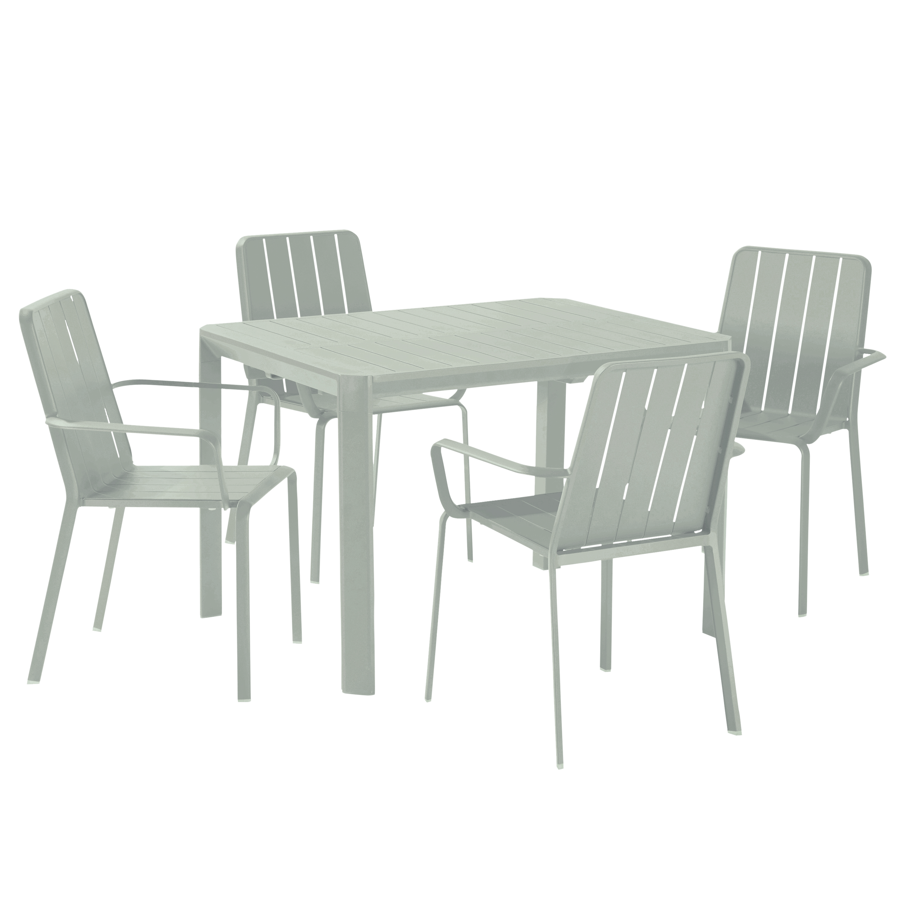 Sedia da giardino con braccioli Idaho NATERIAL, struttura e seduta in alluminio verde - 10