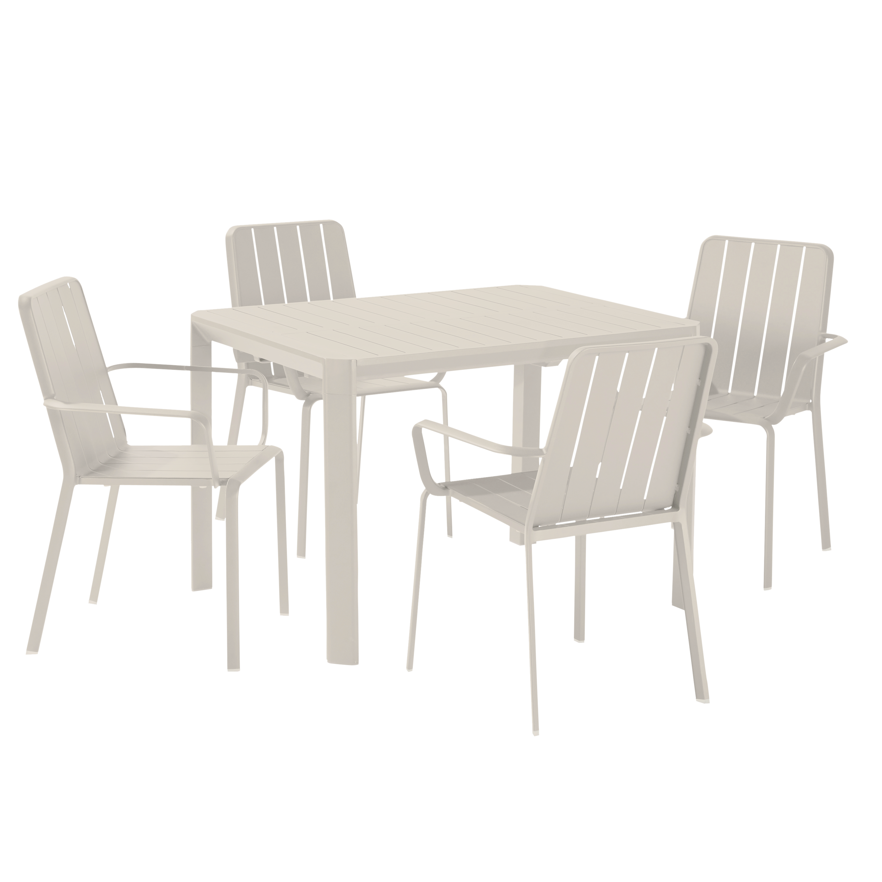 Sedia da giardino con braccioli Idaho NATERIAL, struttura in alluminio beige, seduta in alluminio verde - 6