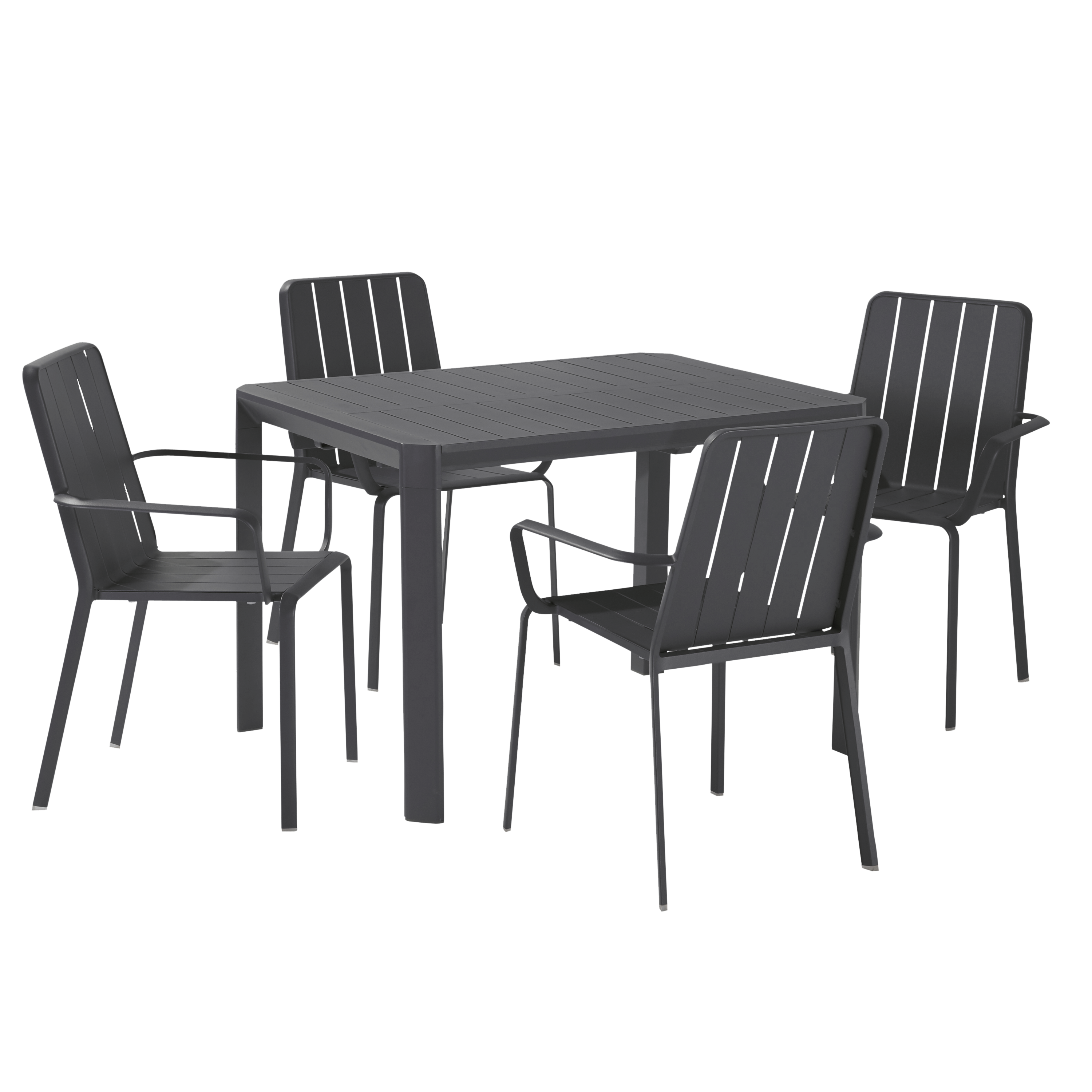 Sedia da giardino con braccioli Idaho NATERIAL, struttura in alluminio grigio, seduta in alluminio antracite - 10