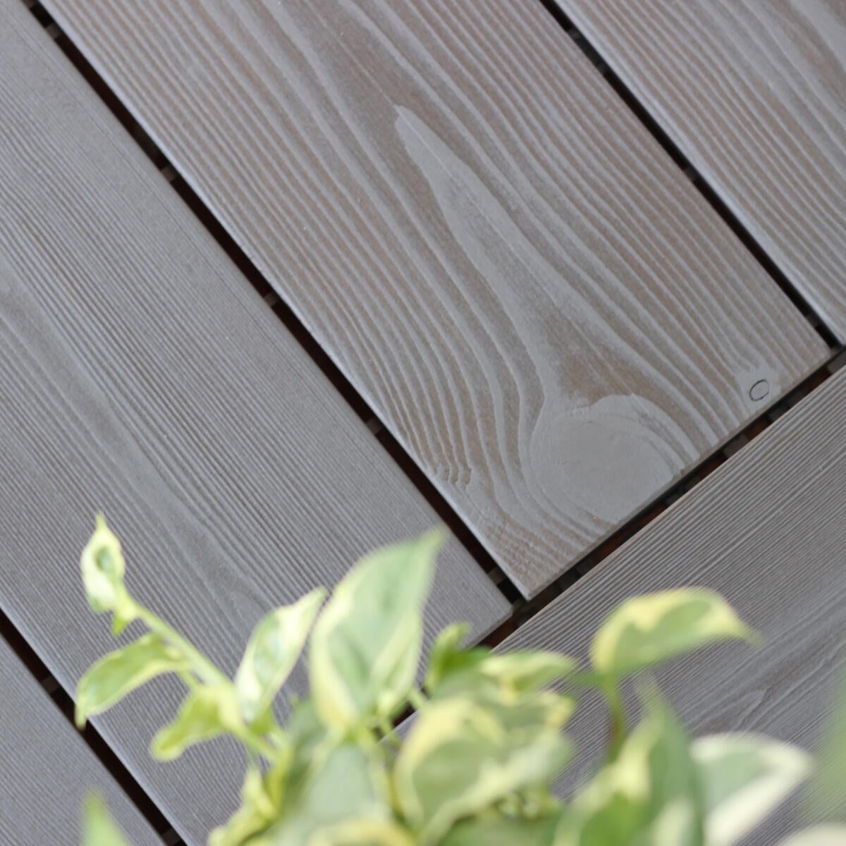 Dalle clipsable smartdeck thermowood pin THT, gris, L.60 x l.60 cm x Ep.2.5 mm - 5