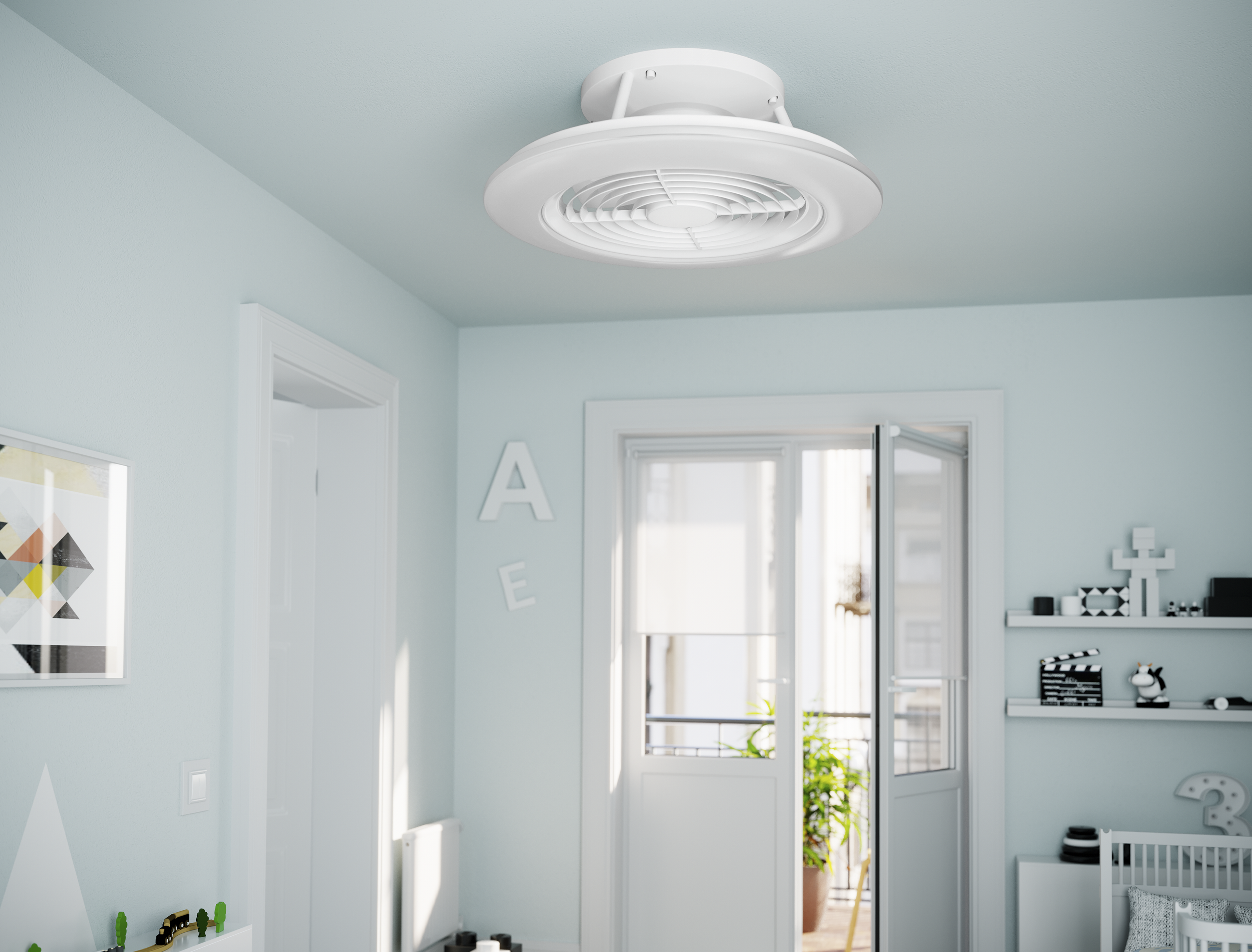 Ventilateur de plafond LED, Alisio mini, 52.5 cm, MANTRA, blanc - 6