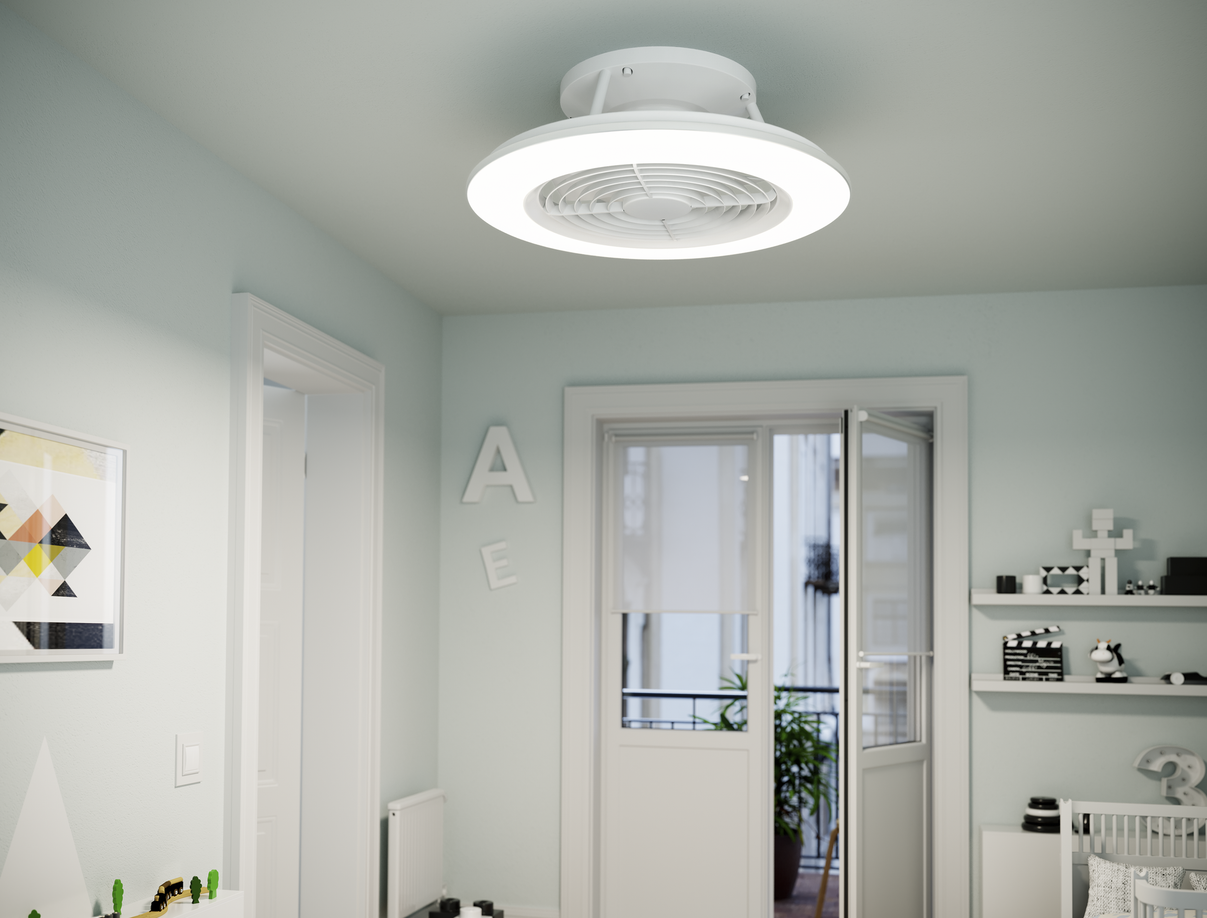 Ventilateur de plafond LED, Alisio mini, 52.5 cm, MANTRA, blanc - 4