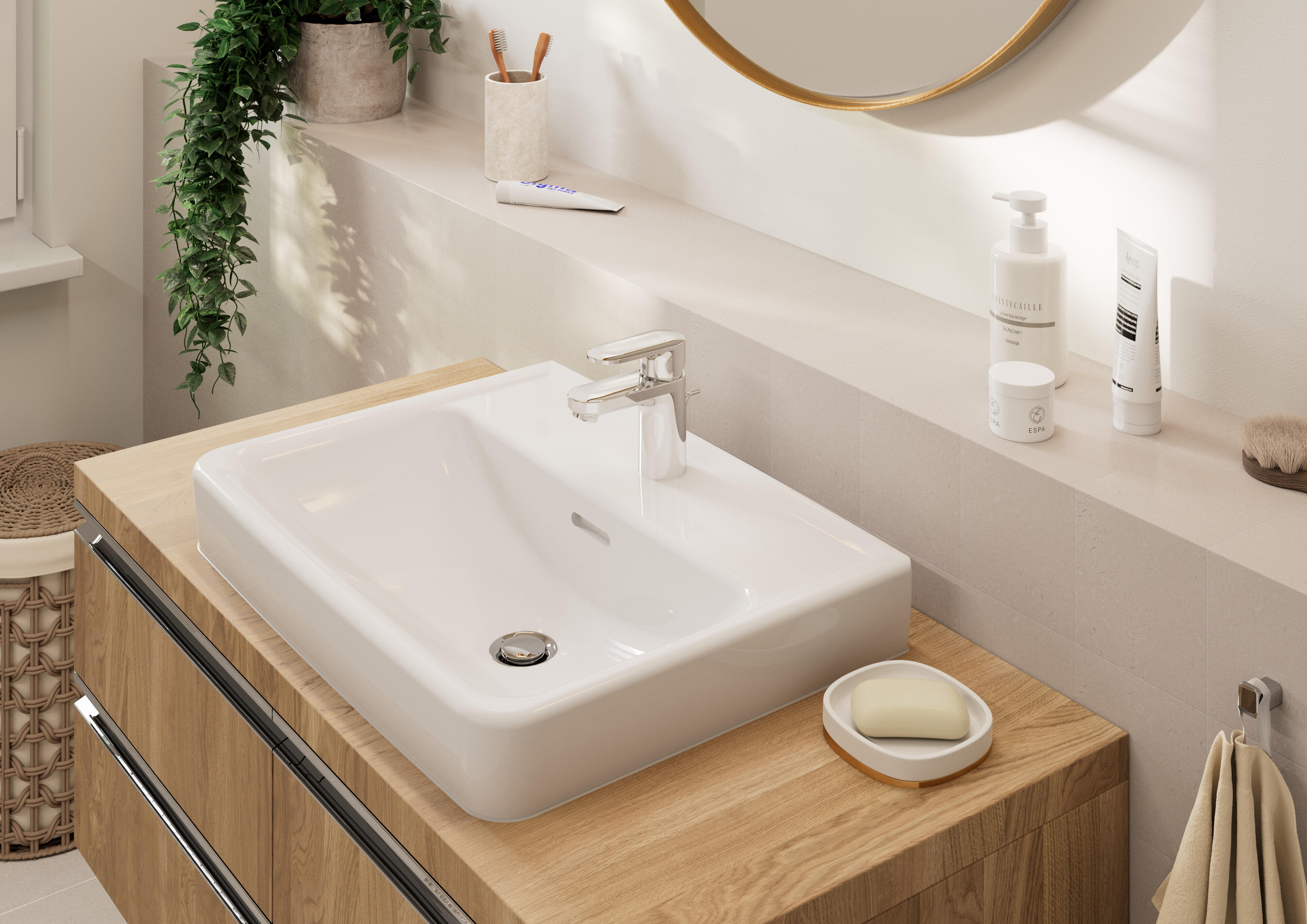 Mitigeur de lavabo 70 CoolStart avec tirette et vidage synthétique - 2