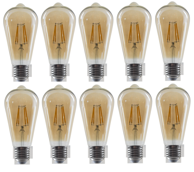Lot de 10 ampoules led décoratives edison E27 = 35W, blanc chaud, XXCELL