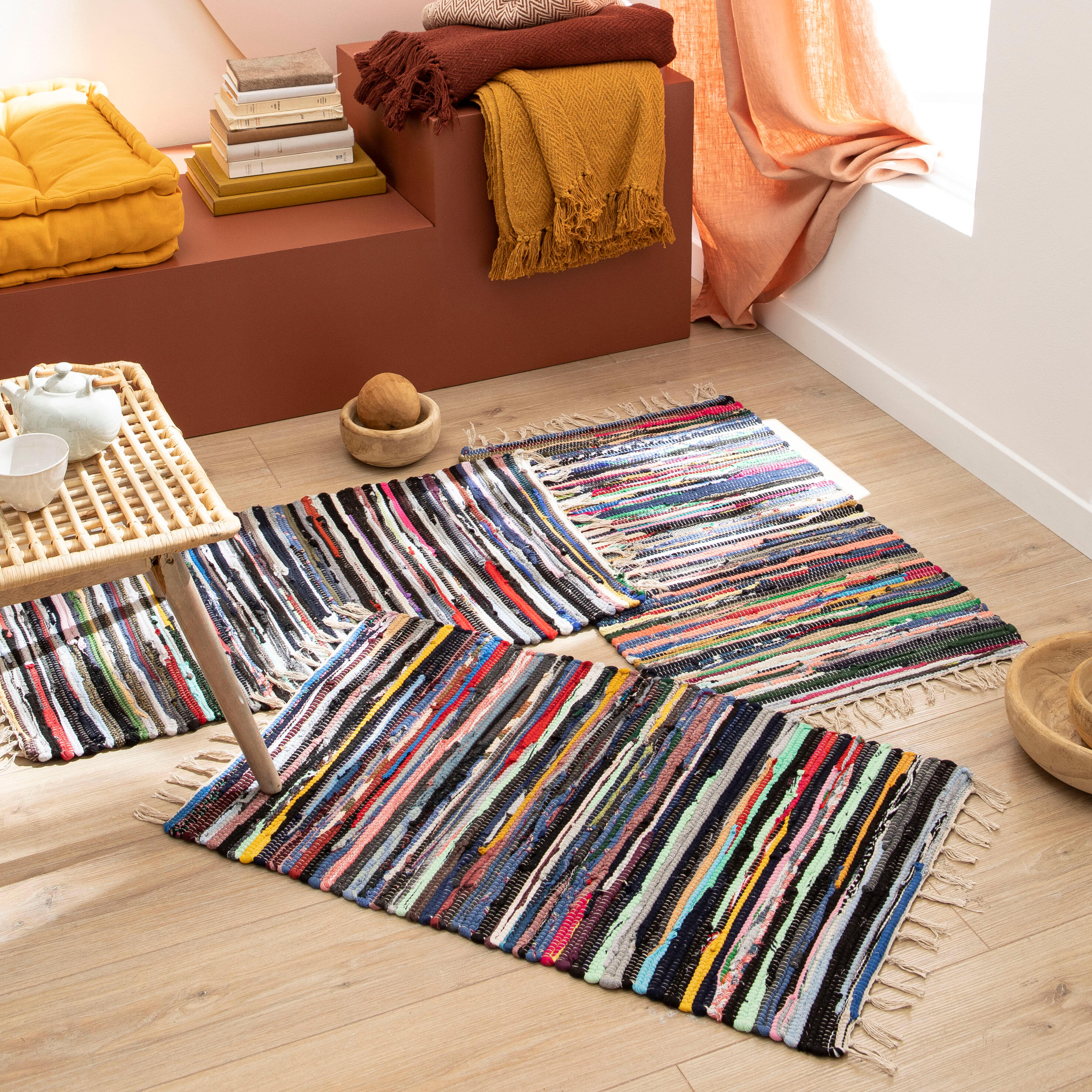 Dywan z frędzlami Pasy multikolor 55 x 110 cm Inspire - 5