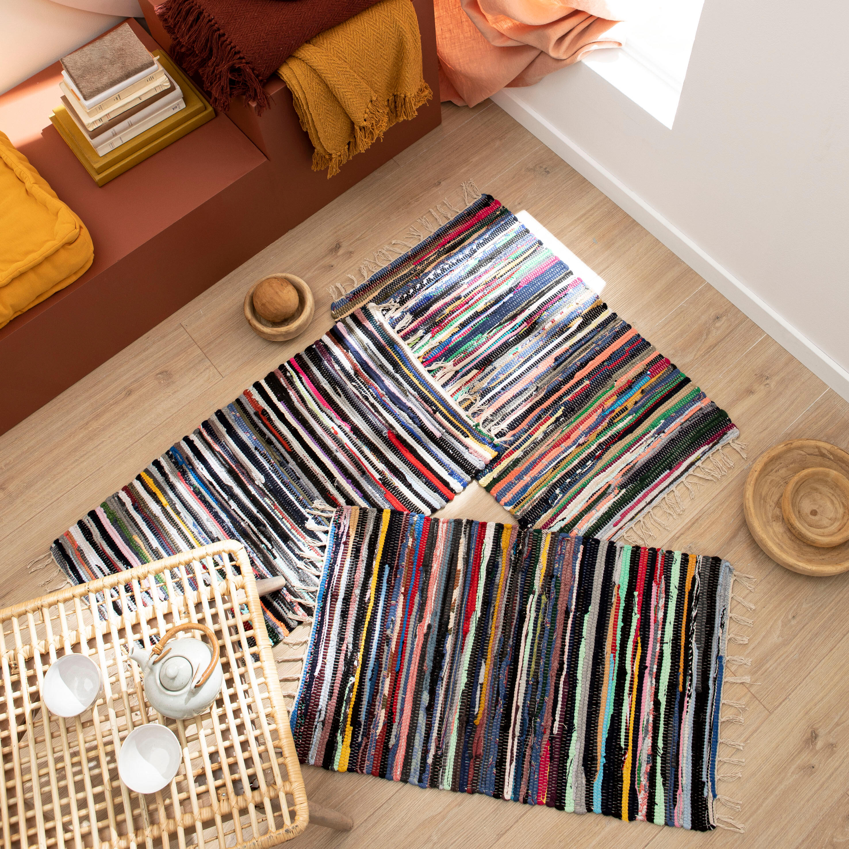 Dywan z frędzlami Pasy multikolor 55 x 110 cm Inspire - 4