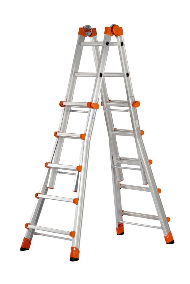 Scala multiposizione GIERRE Peppina ALU150 in alluminio 5 + 5 gradini portata massima 150 kg EN131-4 per lavori fino a 5.7 m