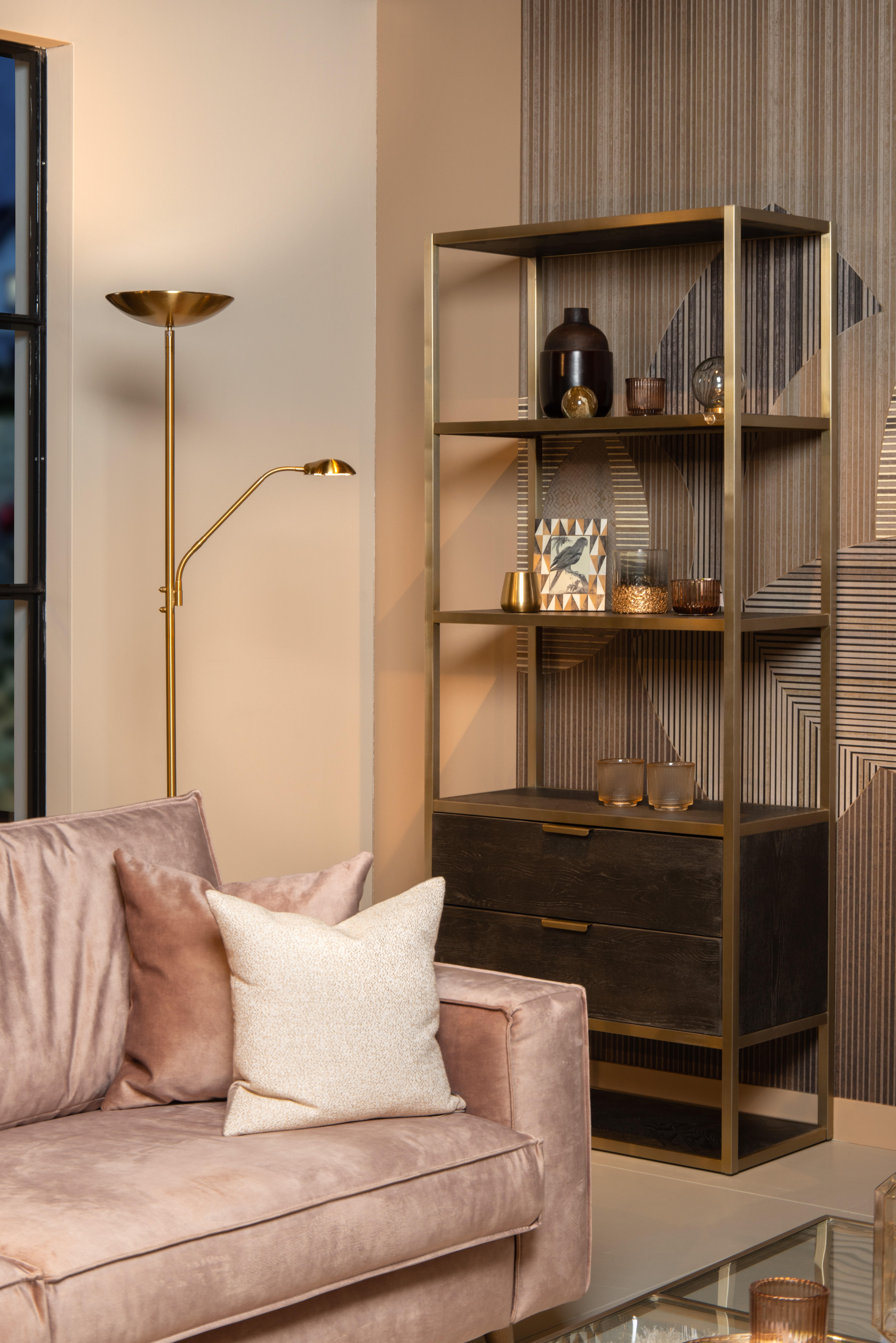 Lampadaire LED Zenith avec variateur, acier, doré, H.180 cm - 4